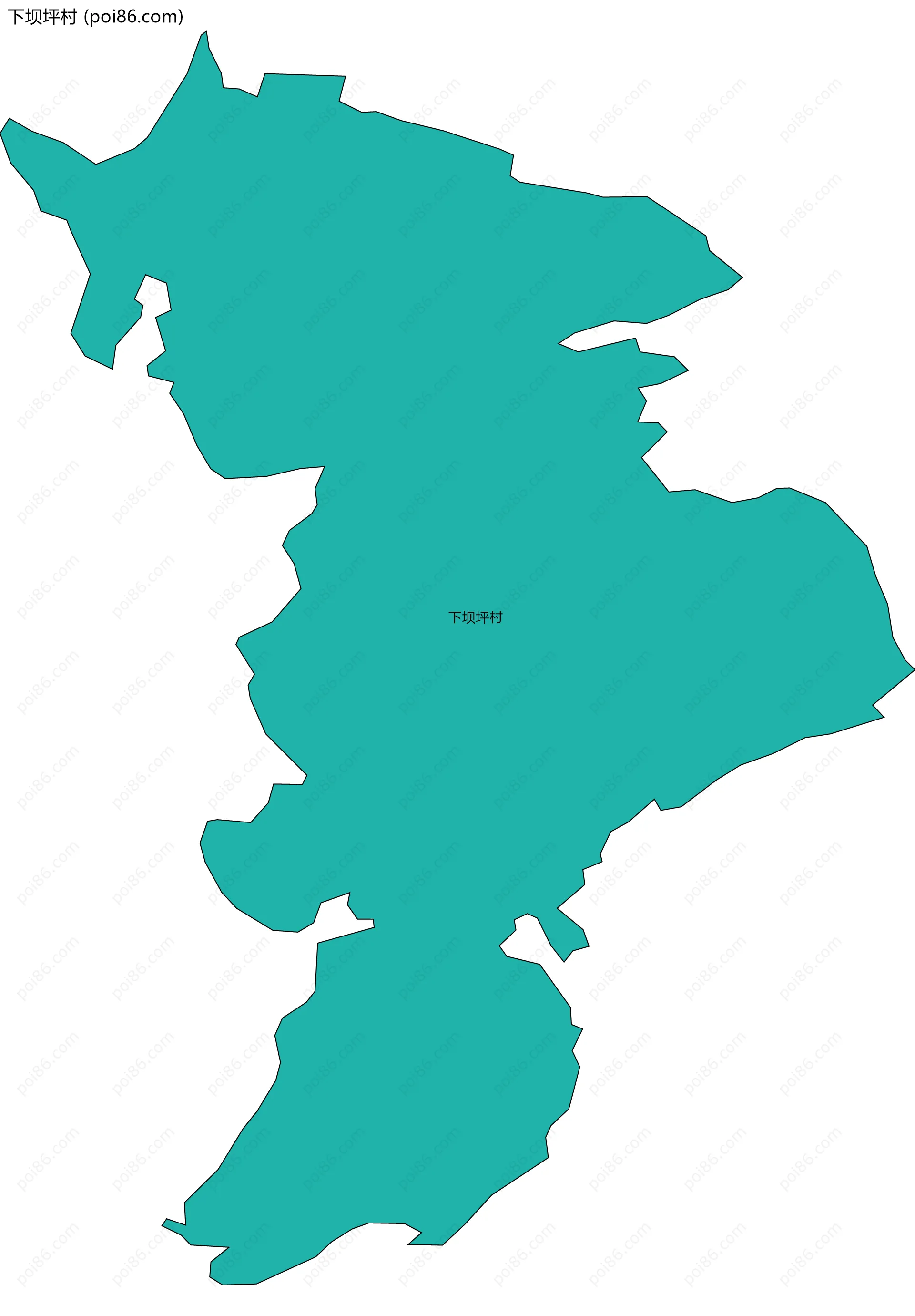 下坝坪村边界地图