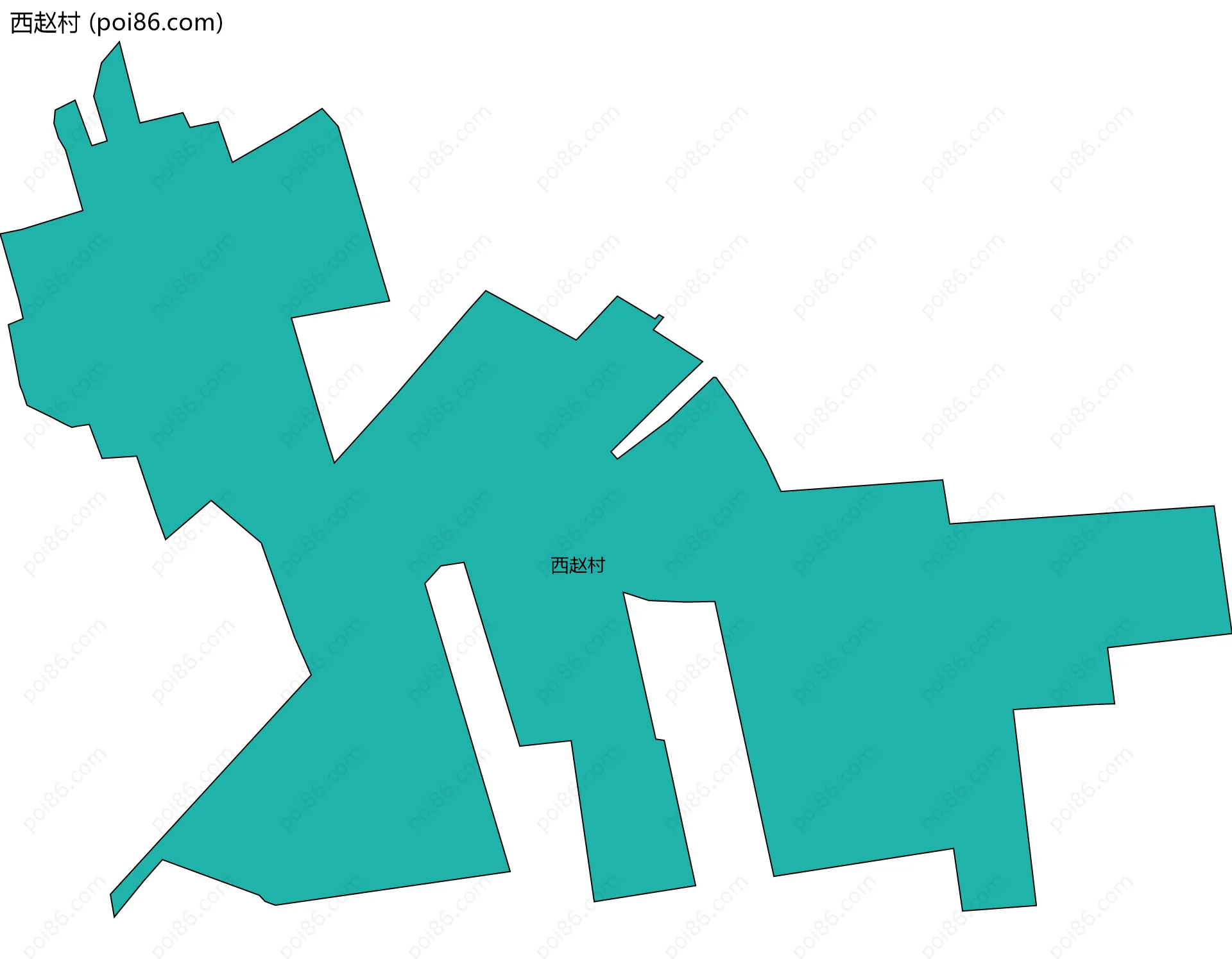 西赵村边界地图