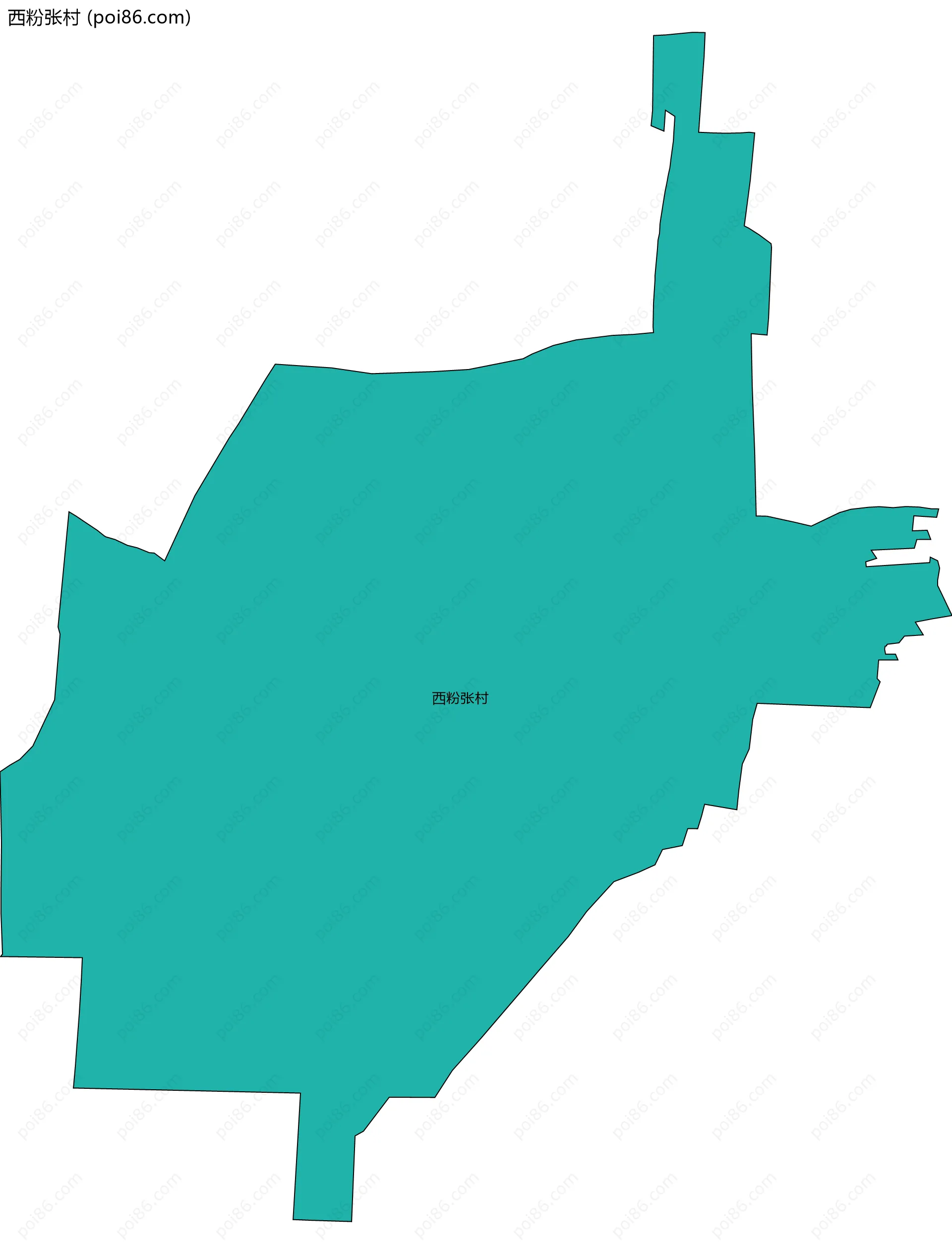 西粉张村边界地图