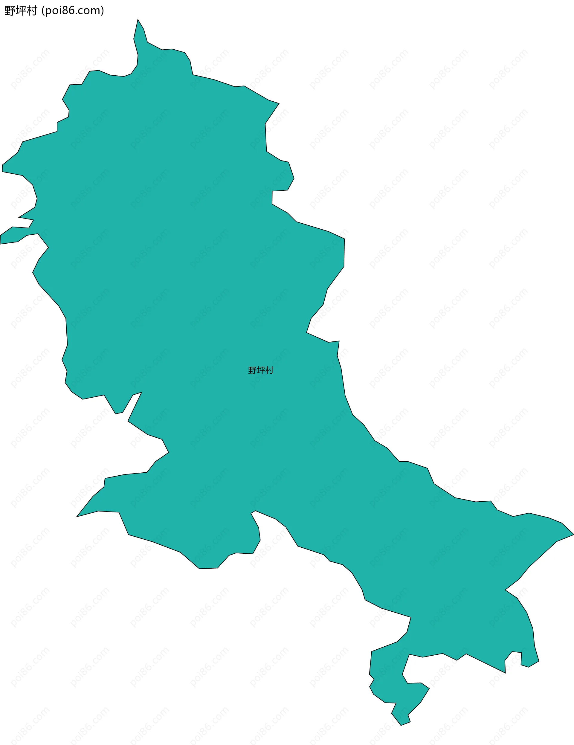 野坪村边界地图