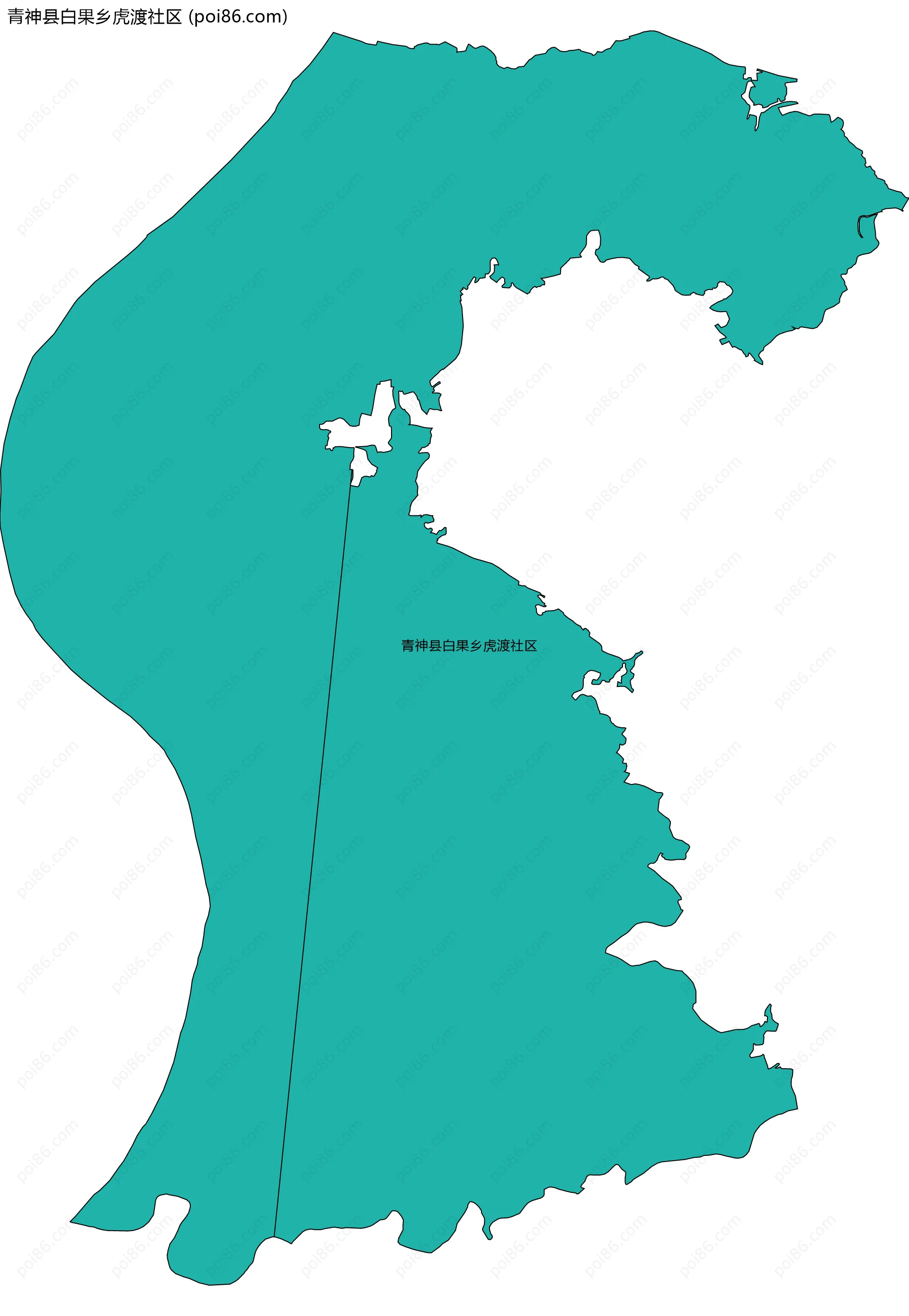 青神县白果乡虎渡社区边界地图