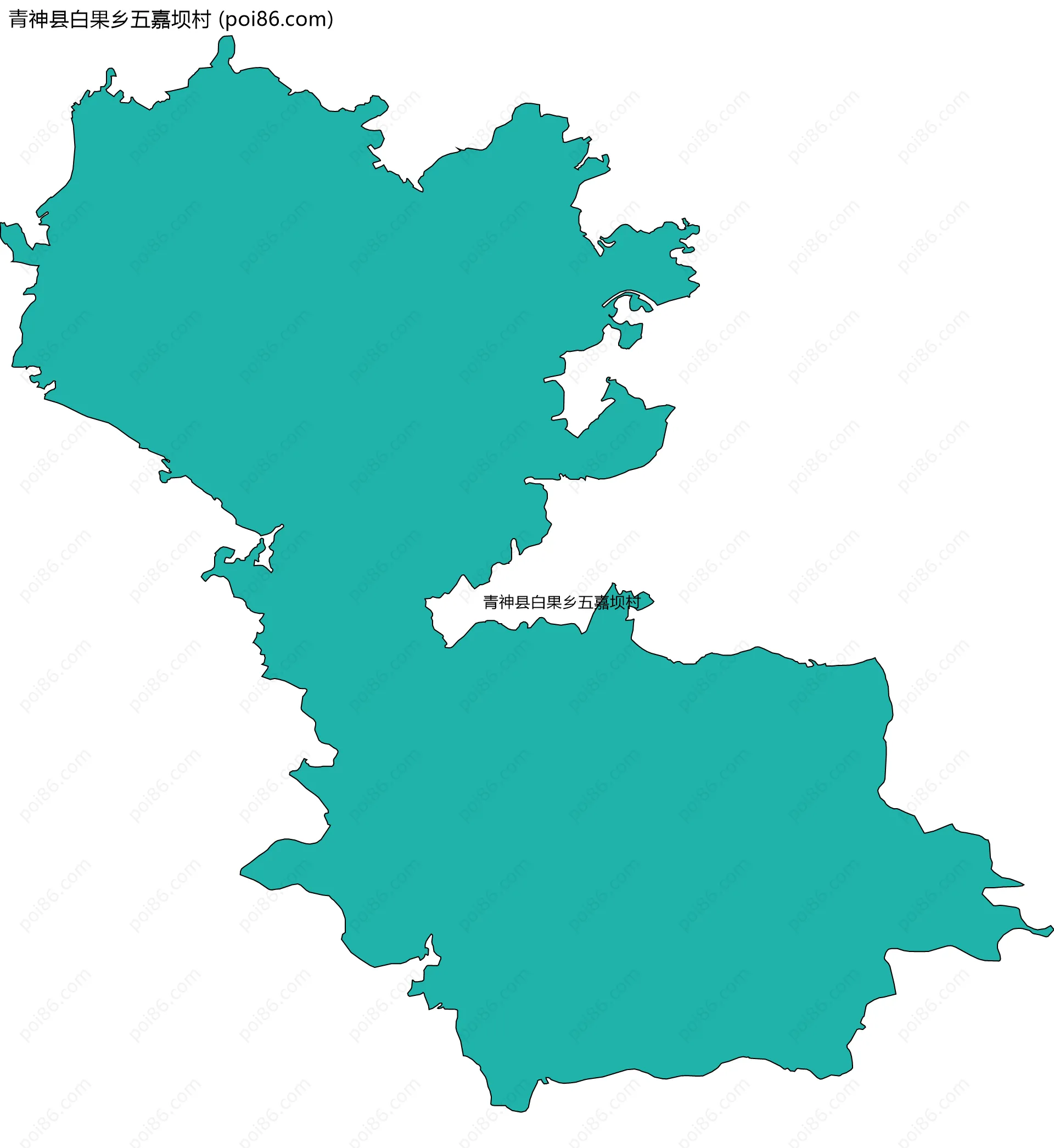 青神县白果乡五嘉坝村边界地图