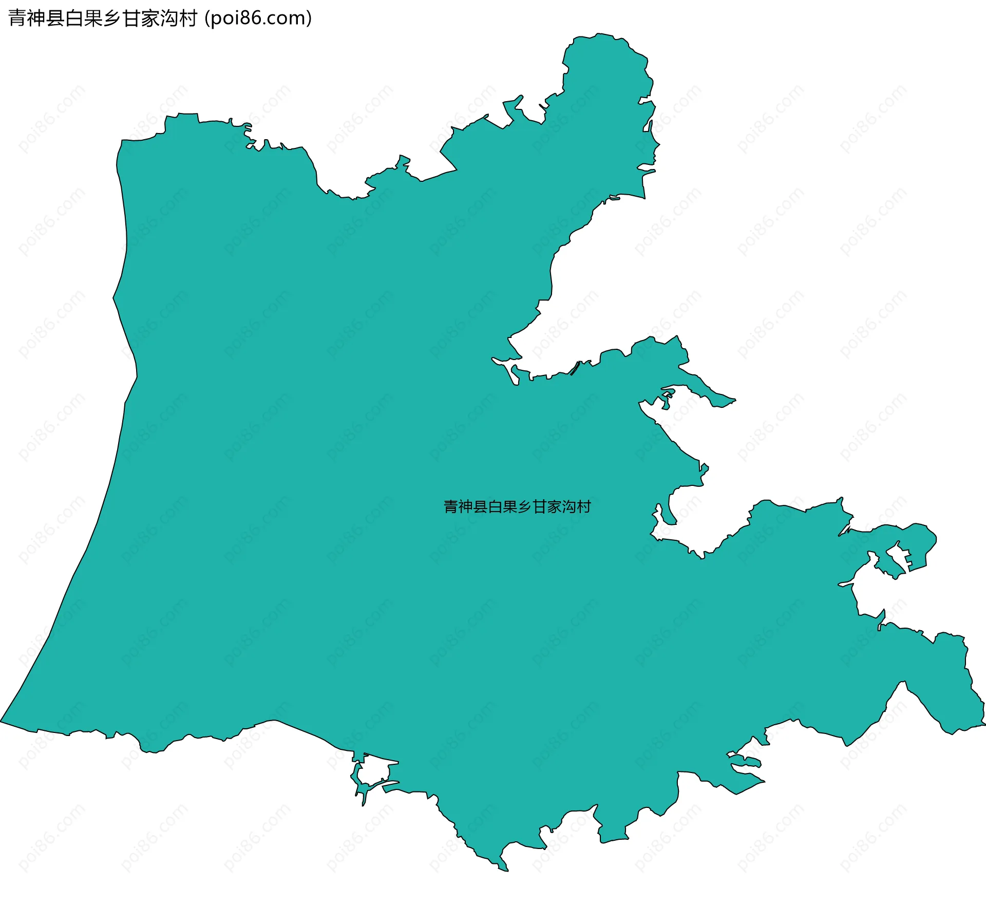 青神县白果乡甘家沟村边界地图