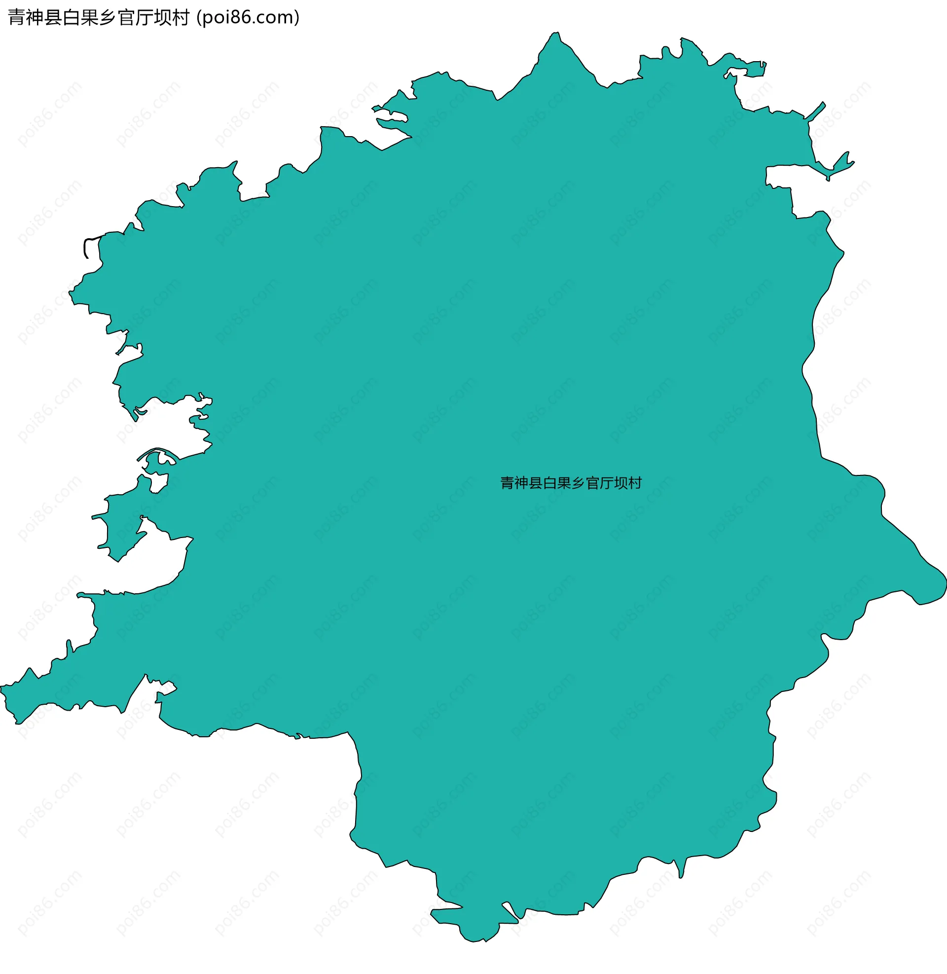 青神县白果乡官厅坝村边界地图