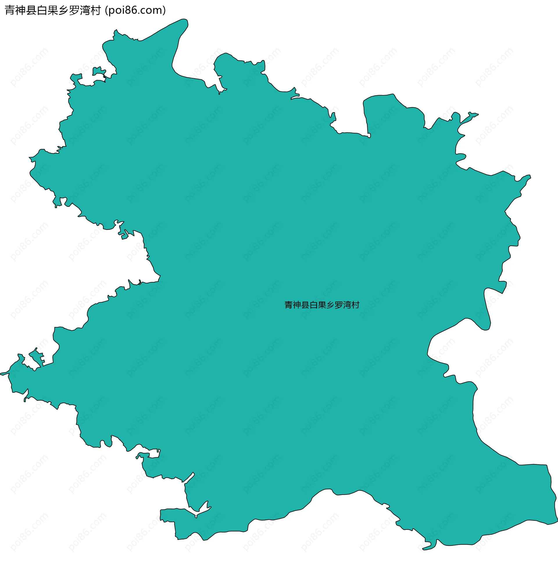 青神县白果乡罗湾村边界地图