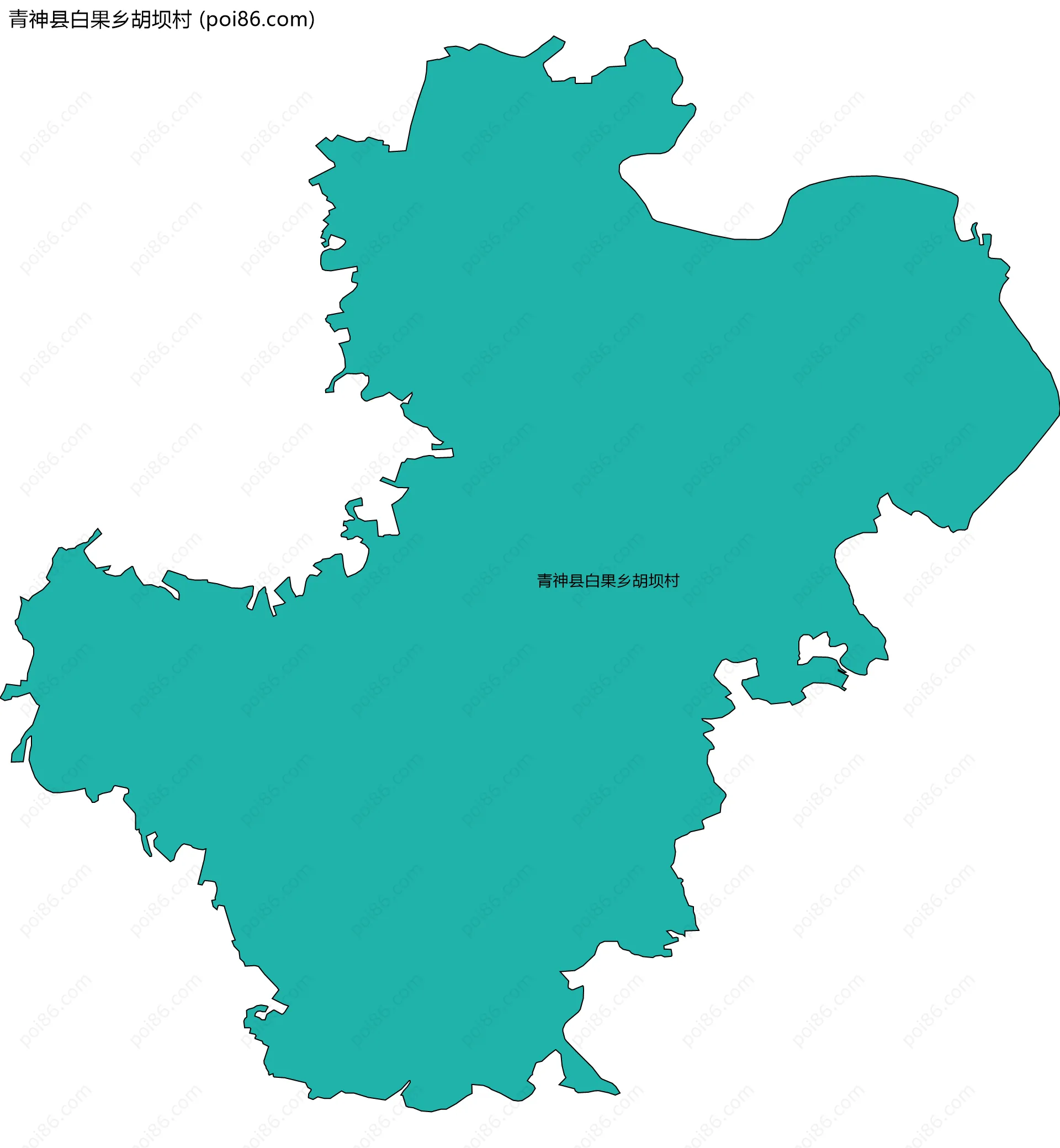 青神县白果乡胡坝村边界地图