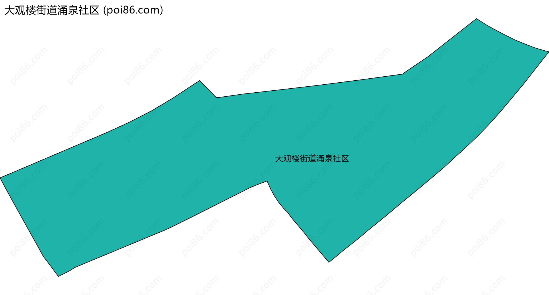大观楼街道涌泉社区边界地图