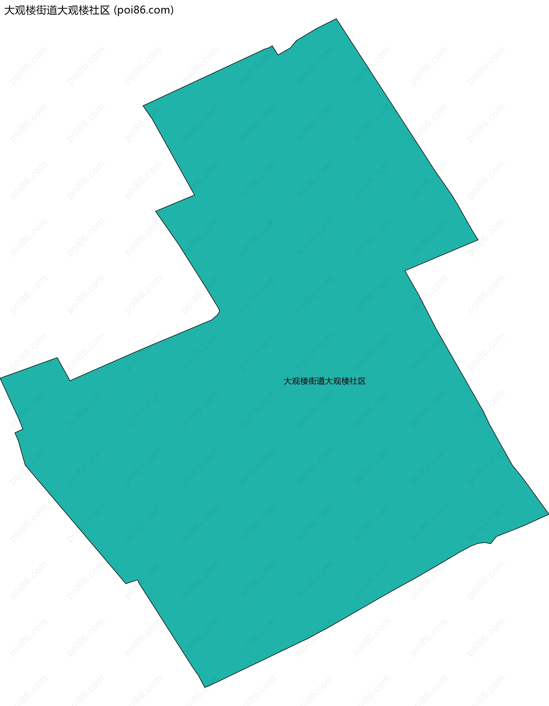 大观楼街道大观楼社区边界地图