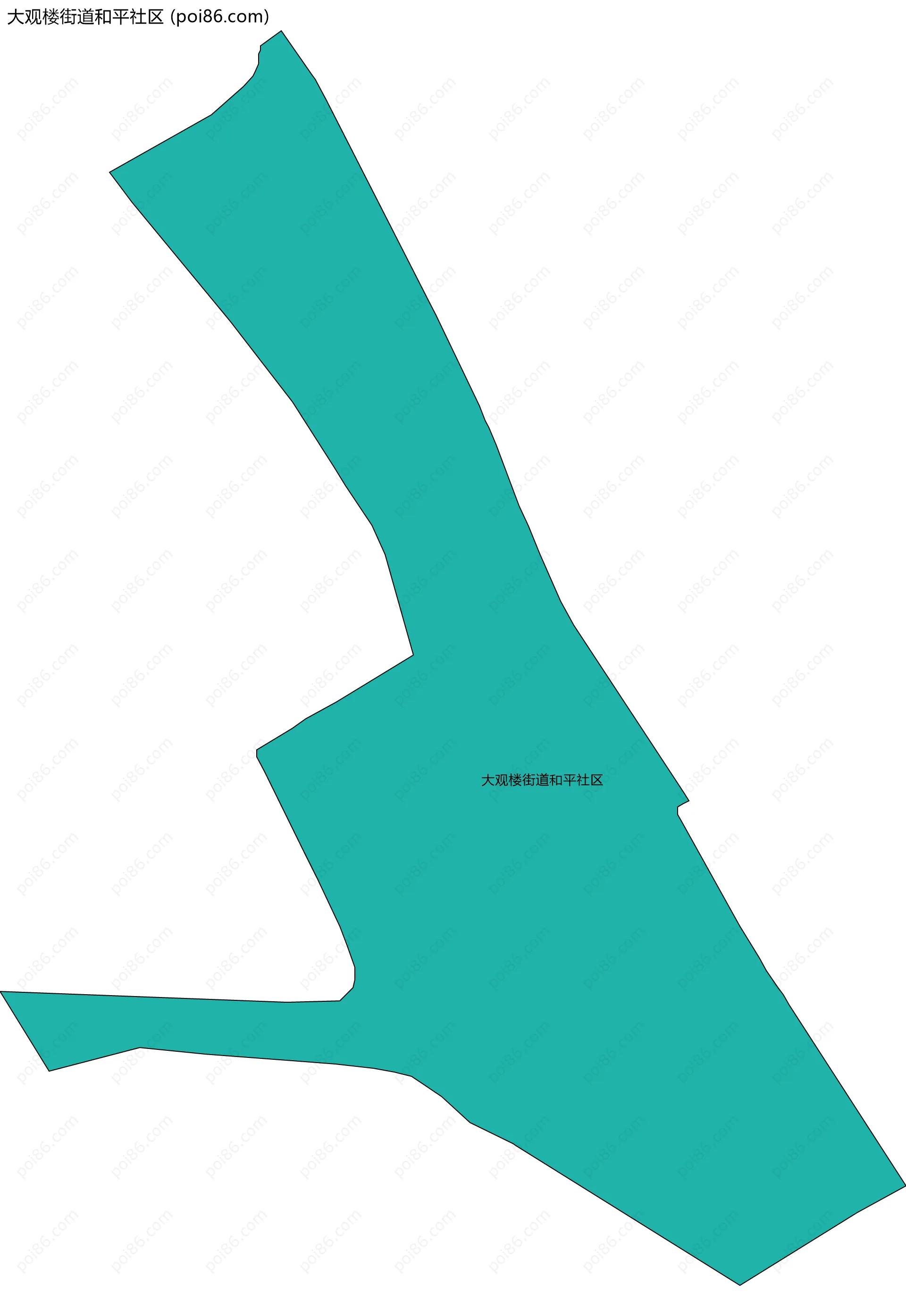 大观楼街道和平社区边界地图