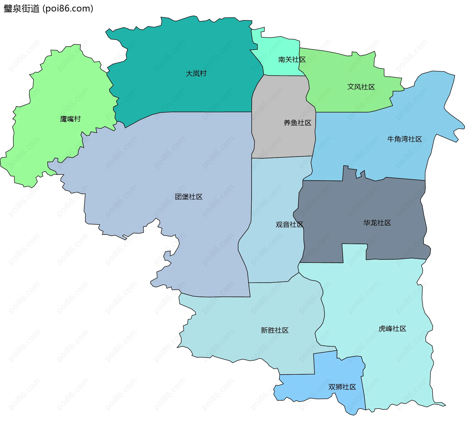 璧泉街道边界地图(五级行政区划)