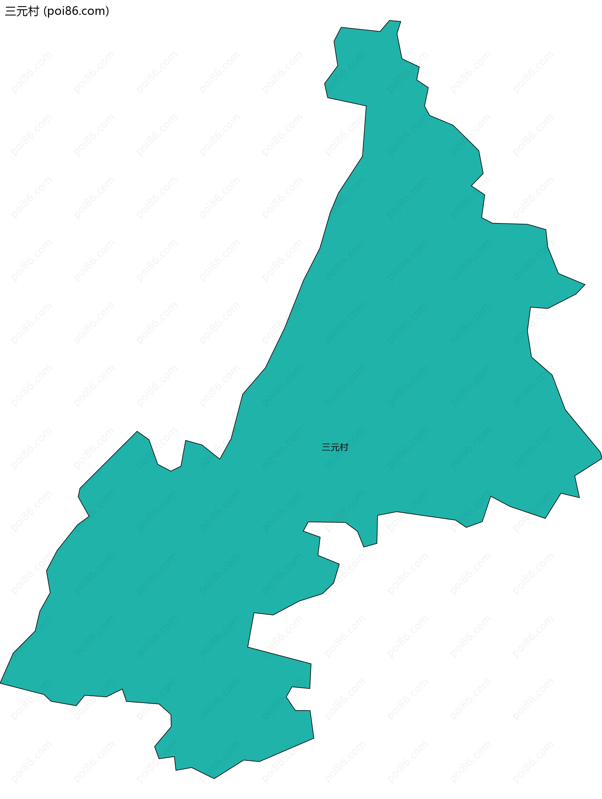 三元村边界地图