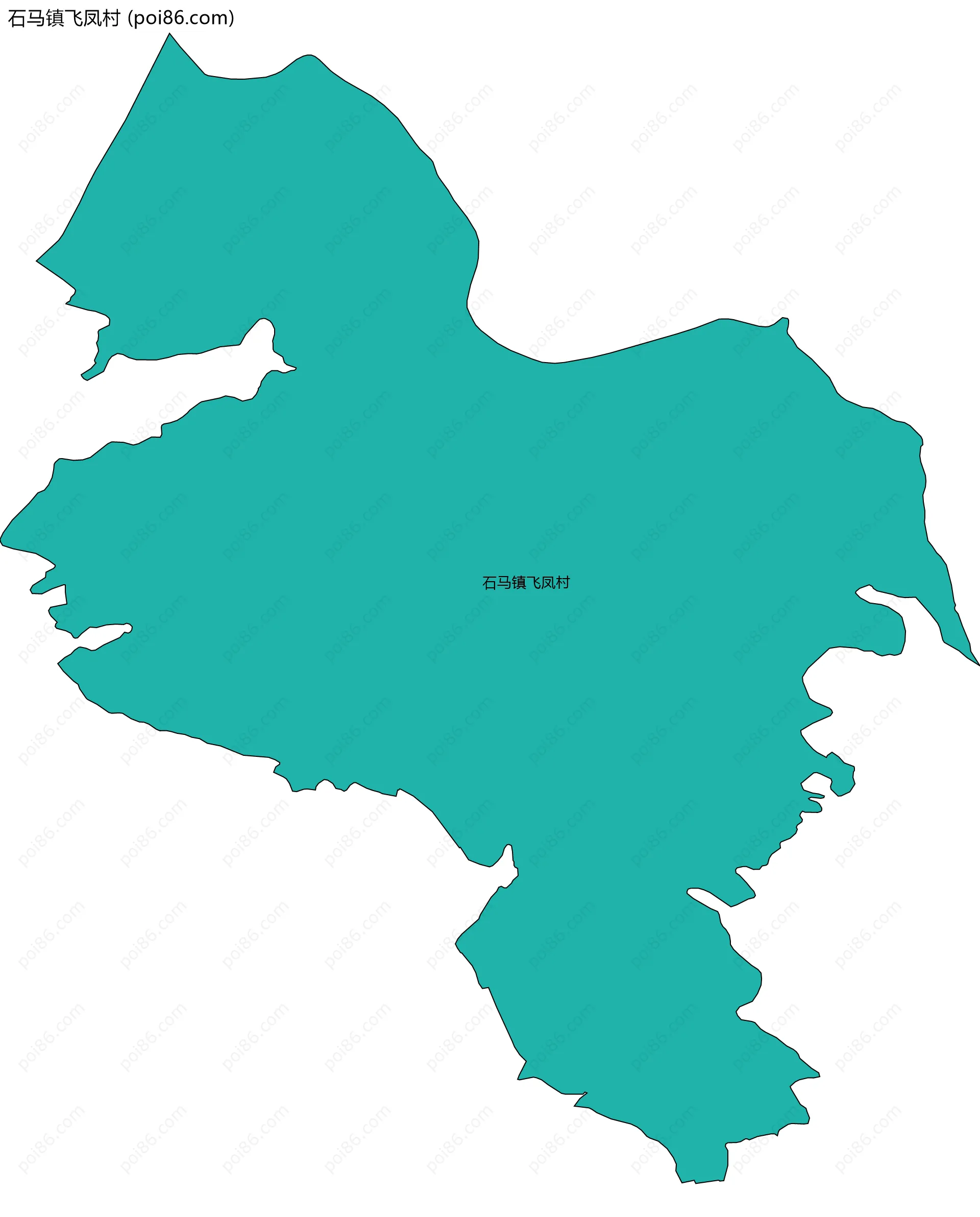 石马镇飞凤村边界地图
