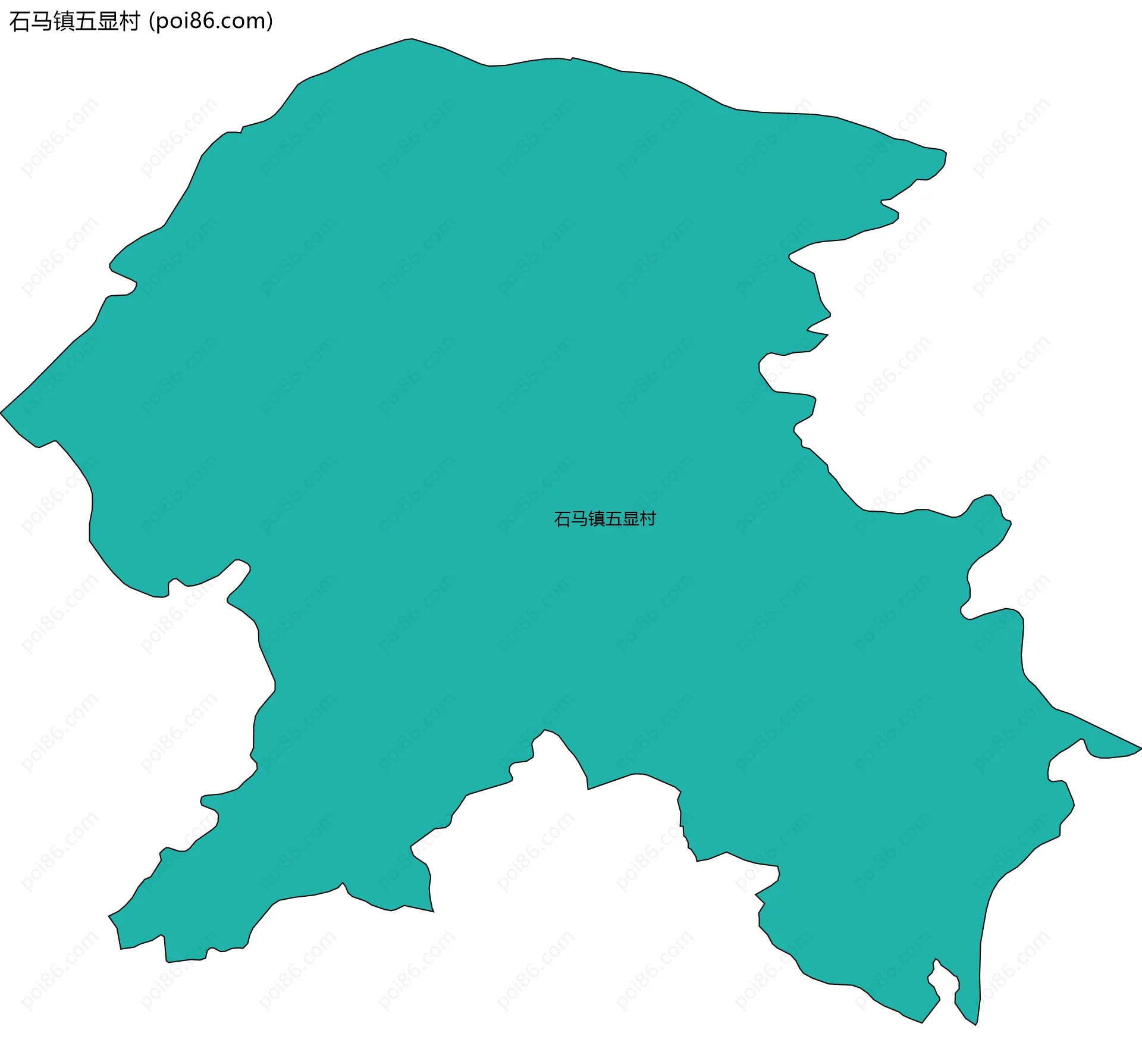 石马镇五显村边界地图