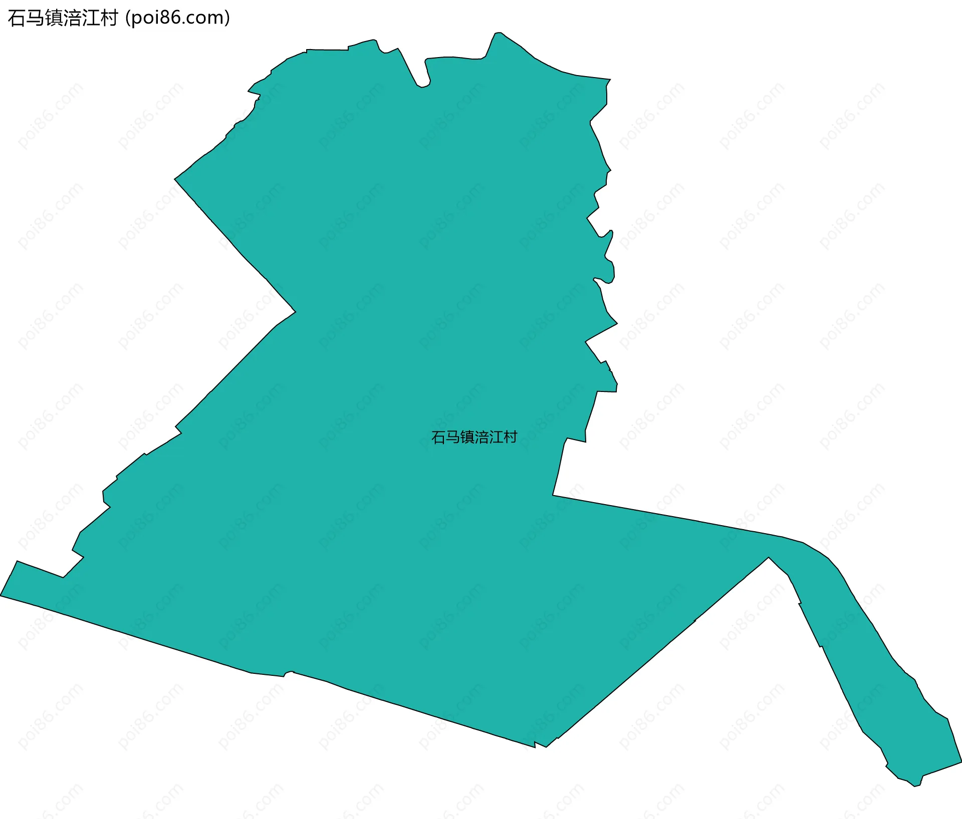 石马镇涪江村边界地图
