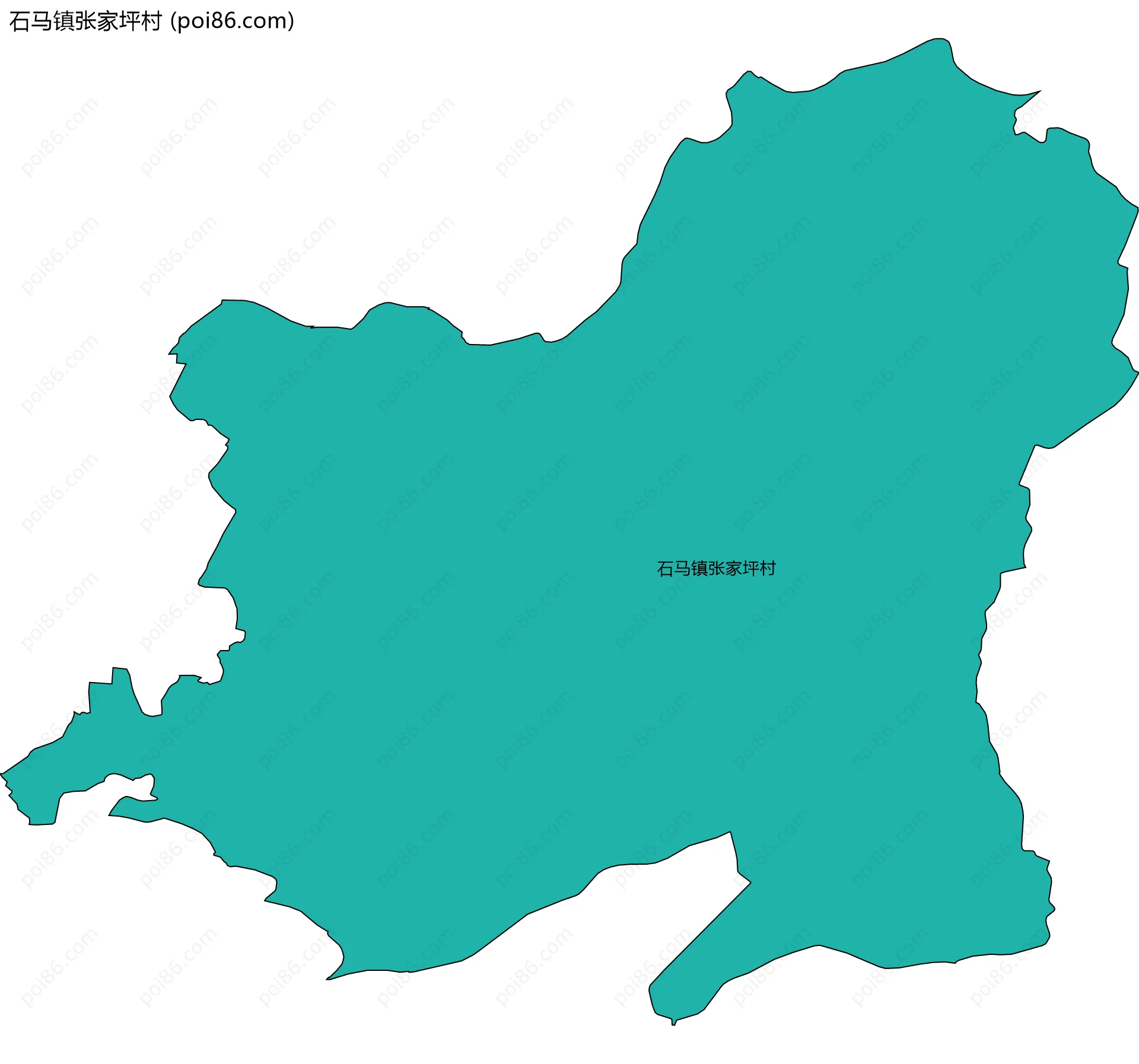 石马镇张家坪村边界地图