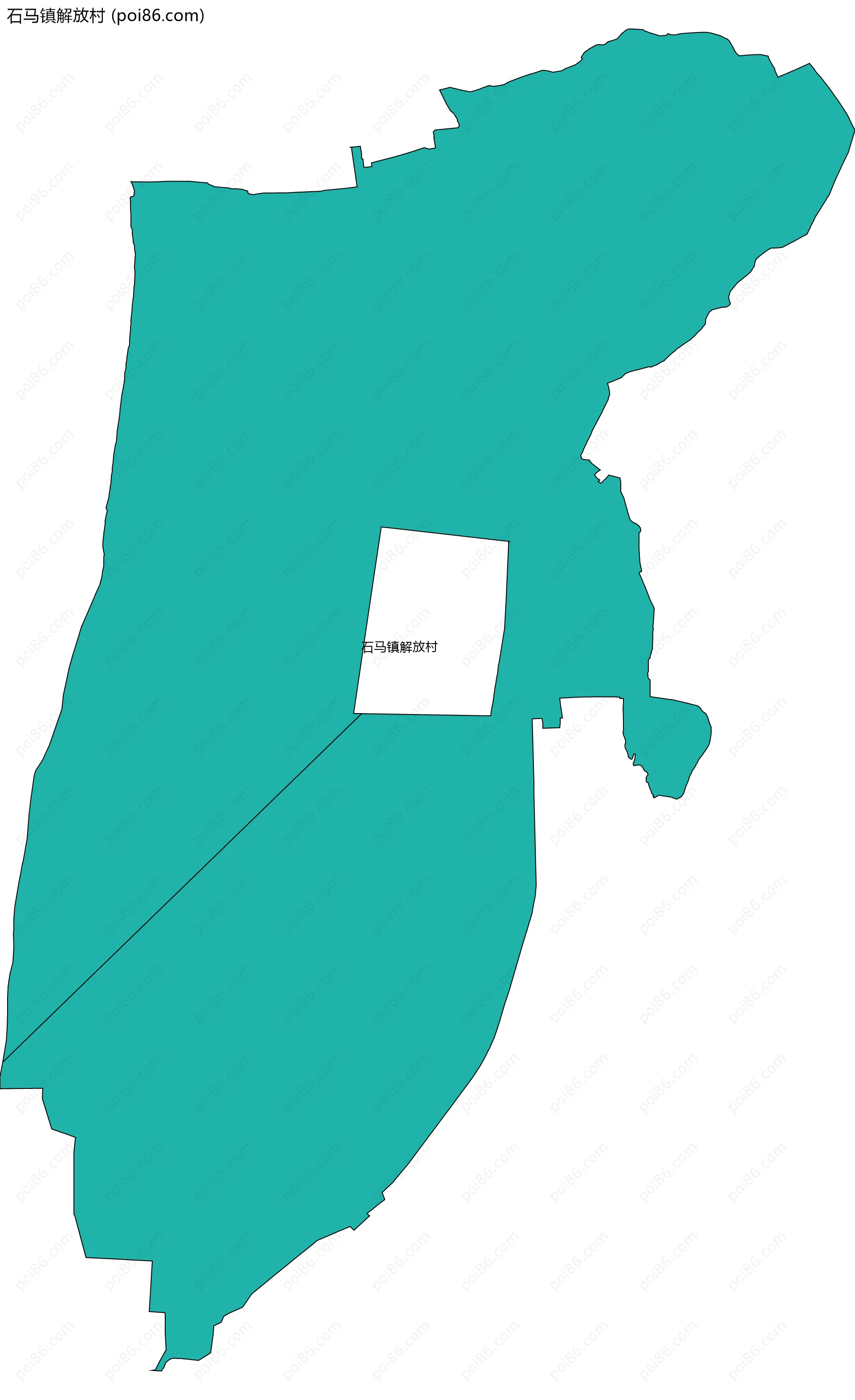 石马镇解放村边界地图