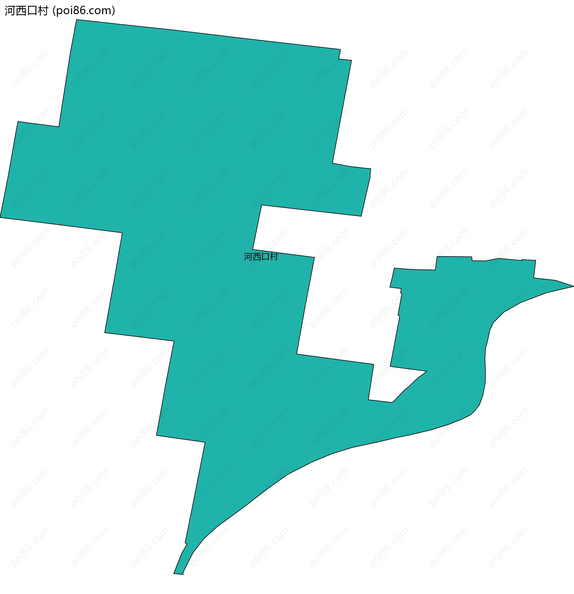 河西口村边界地图