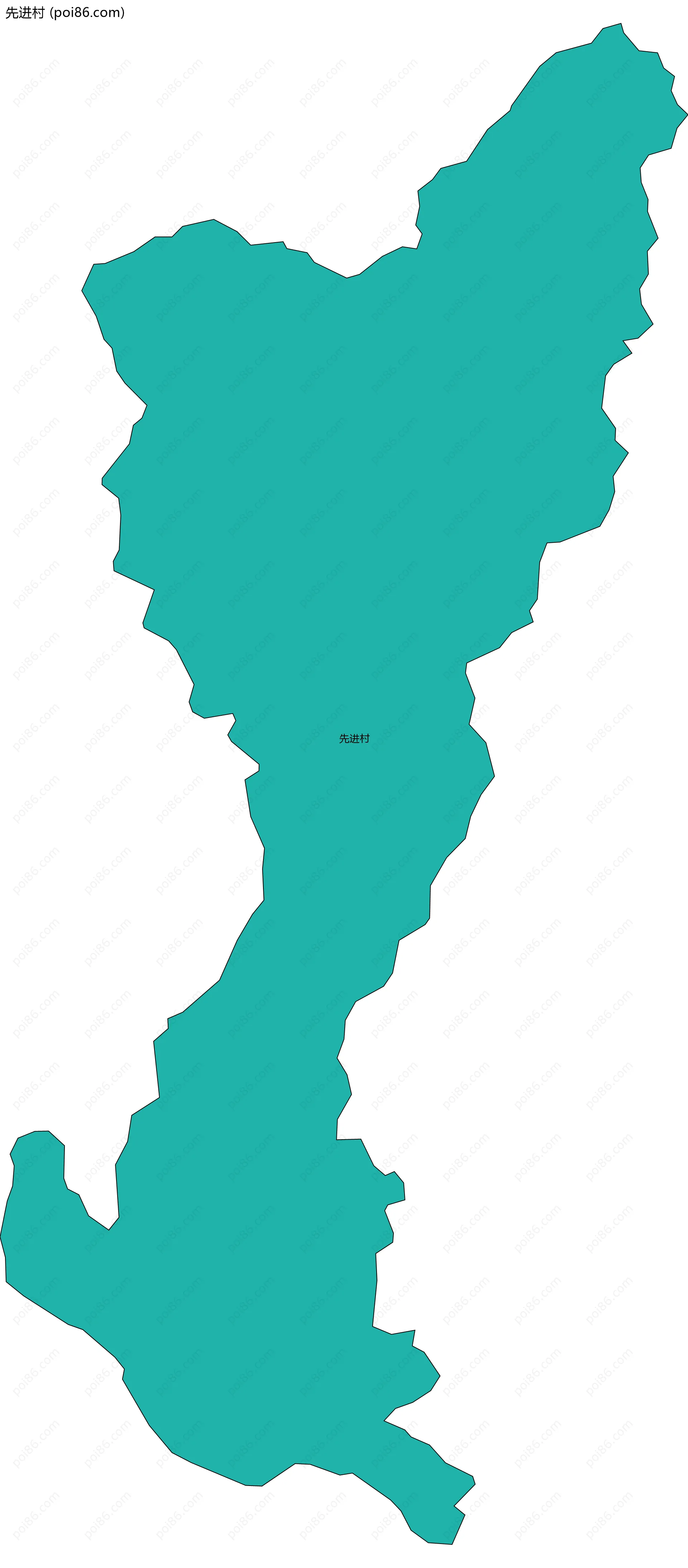 先进村边界地图