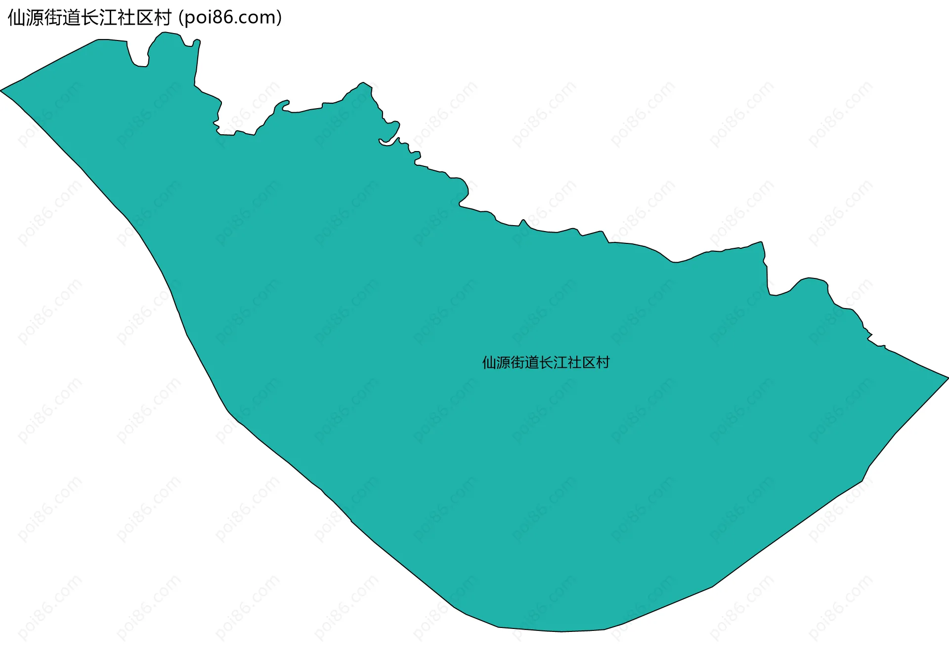 仙源街道长江社区村边界地图