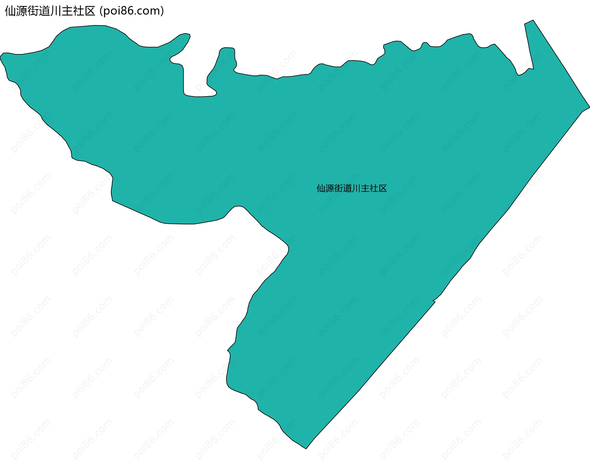仙源街道川主社区边界地图