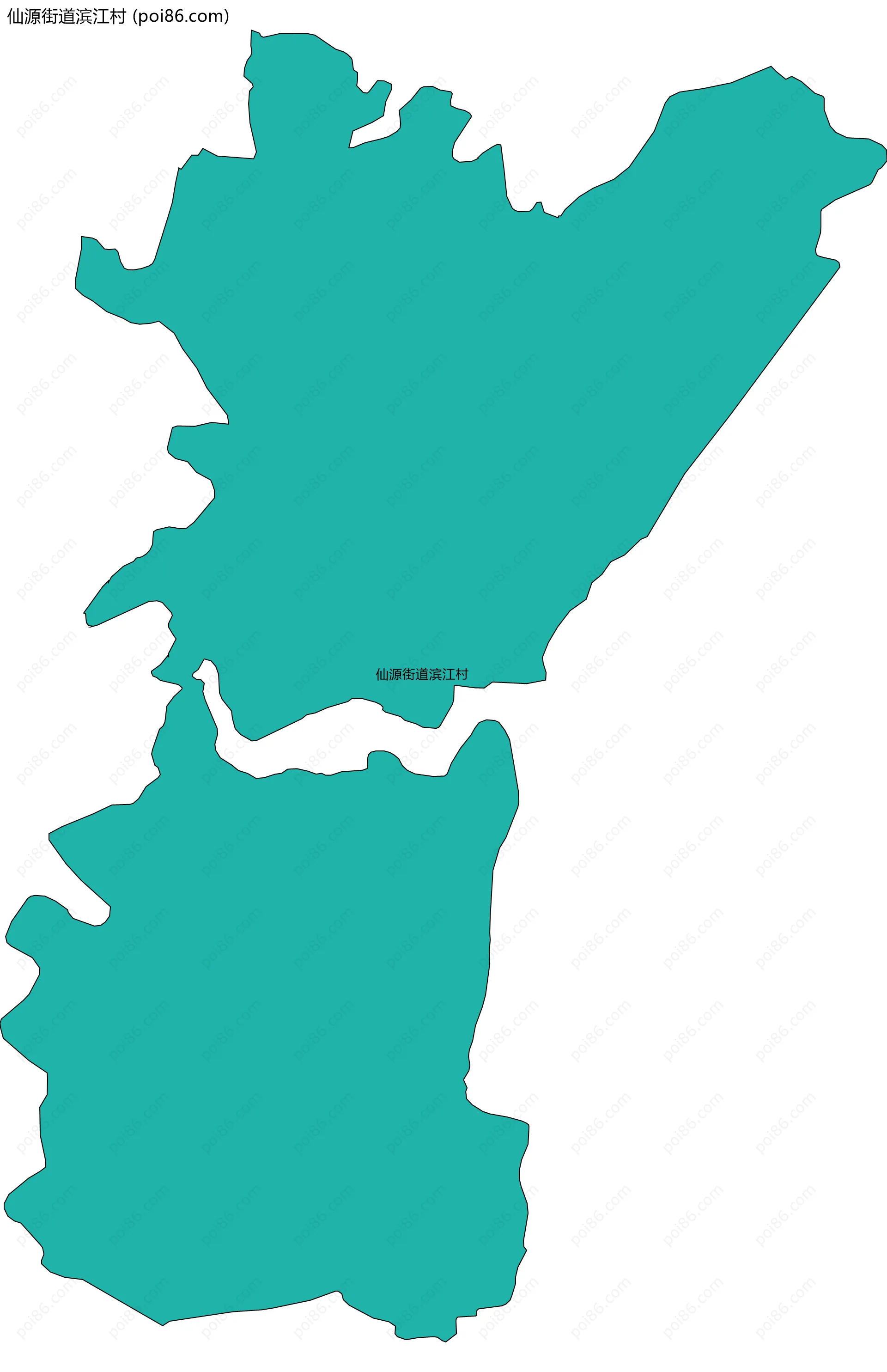 仙源街道滨江村边界地图