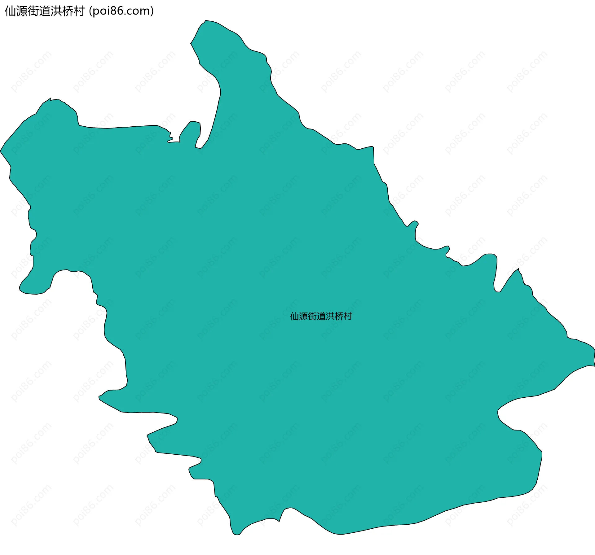 仙源街道洪桥村边界地图