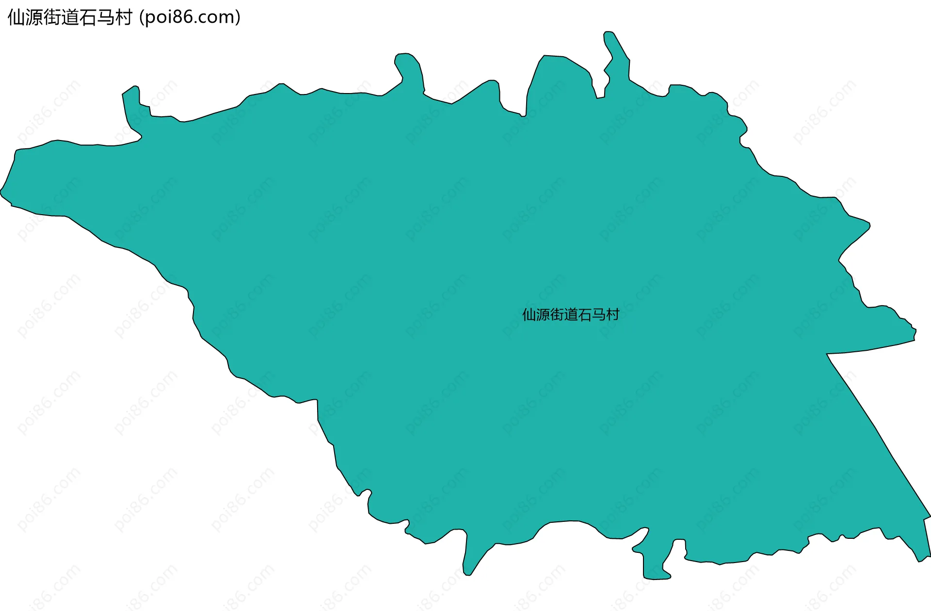 仙源街道石马村边界地图