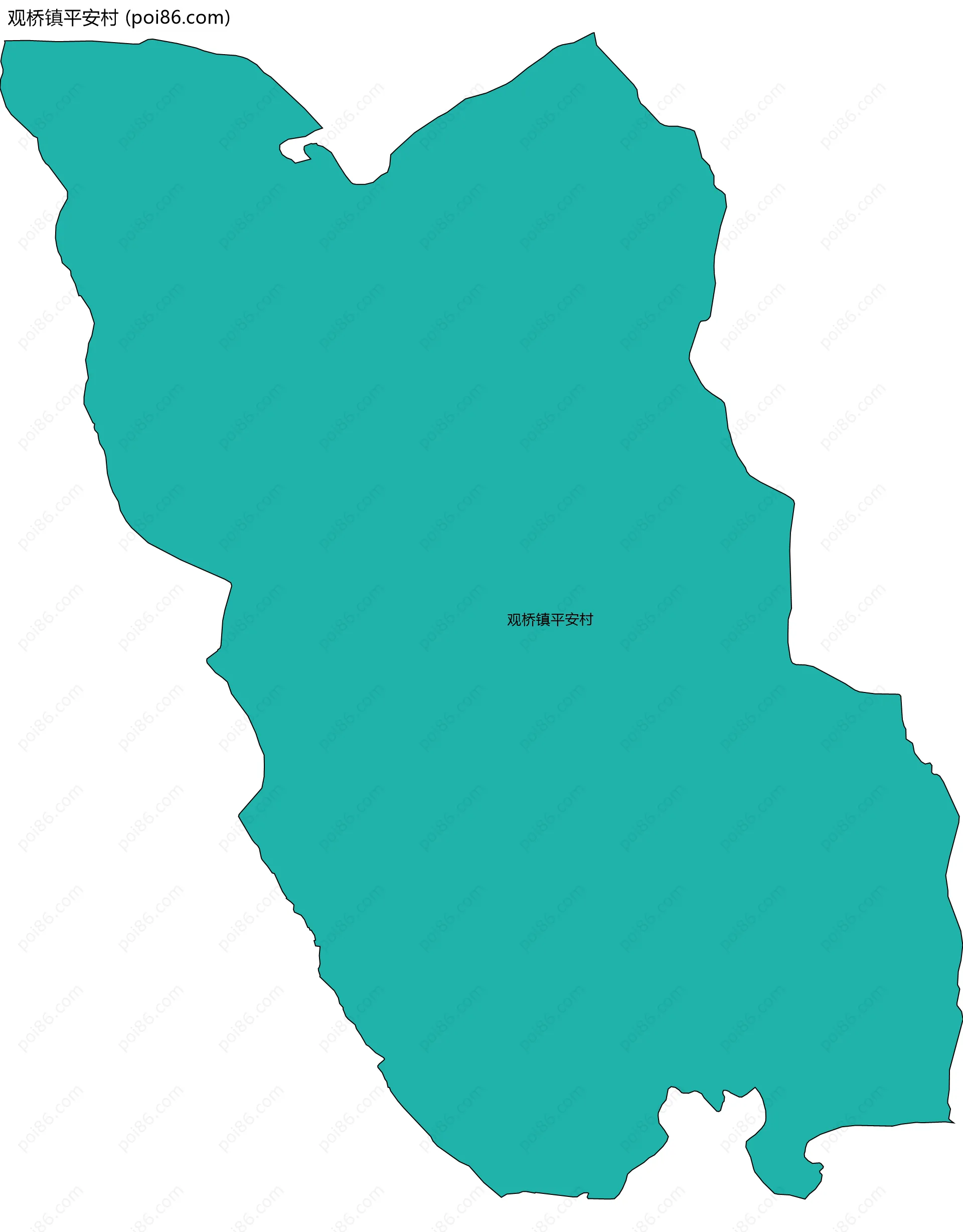 观桥镇平安村边界地图