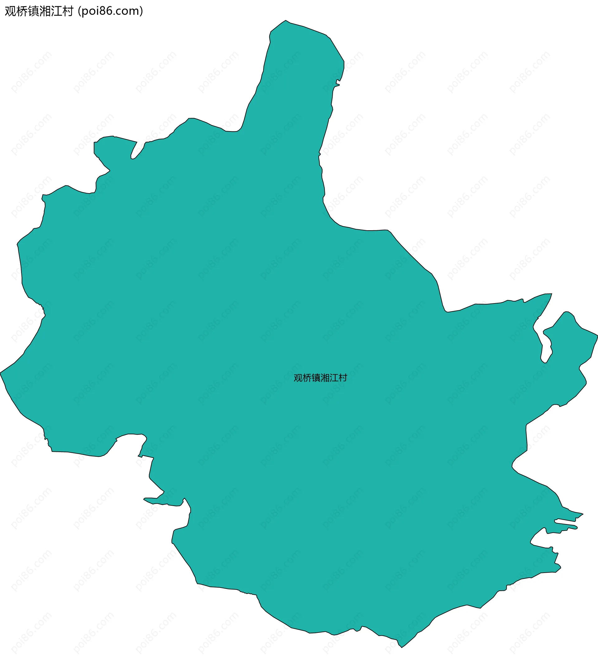 观桥镇湘江村边界地图