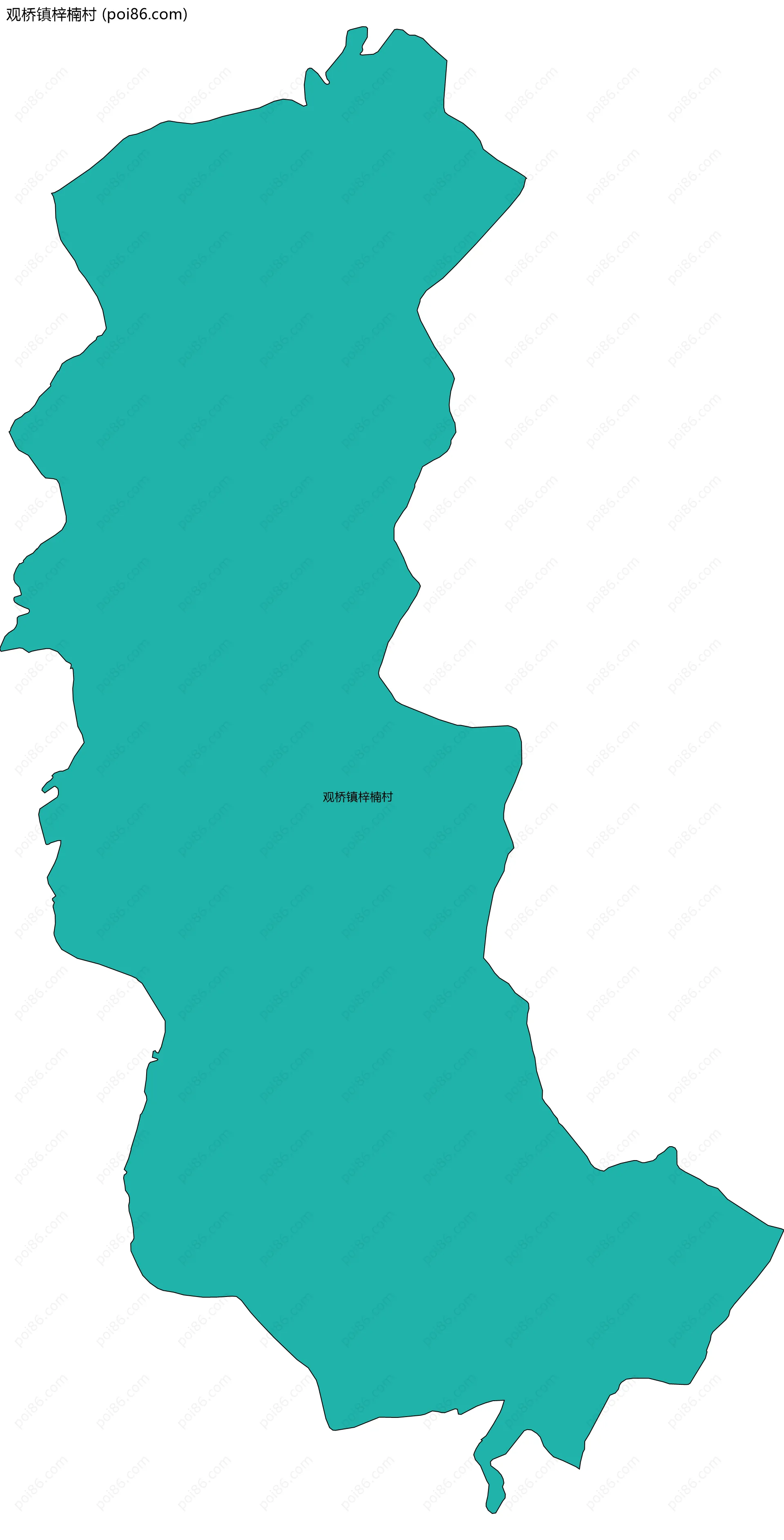 观桥镇梓楠村边界地图