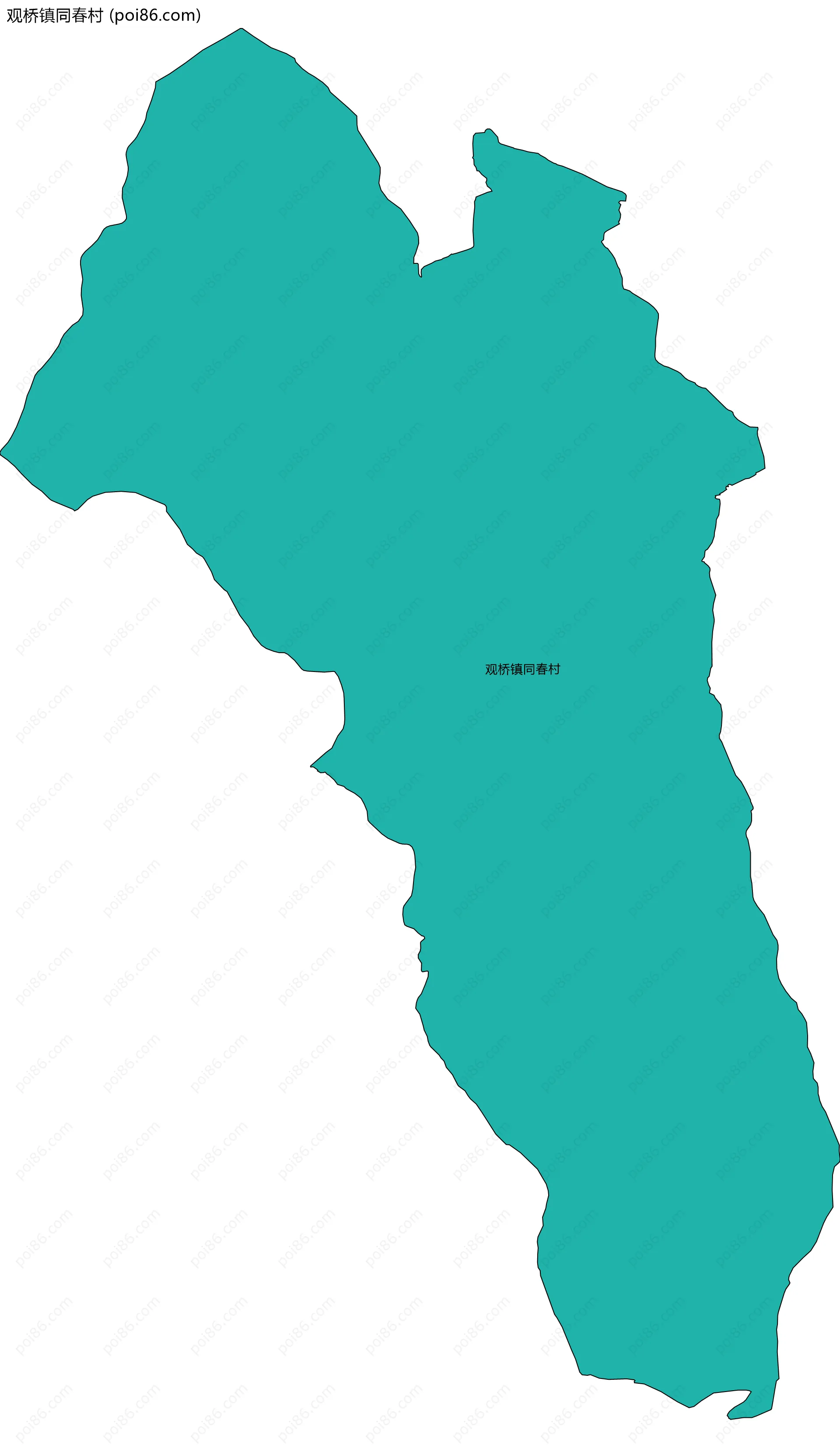 观桥镇同春村边界地图