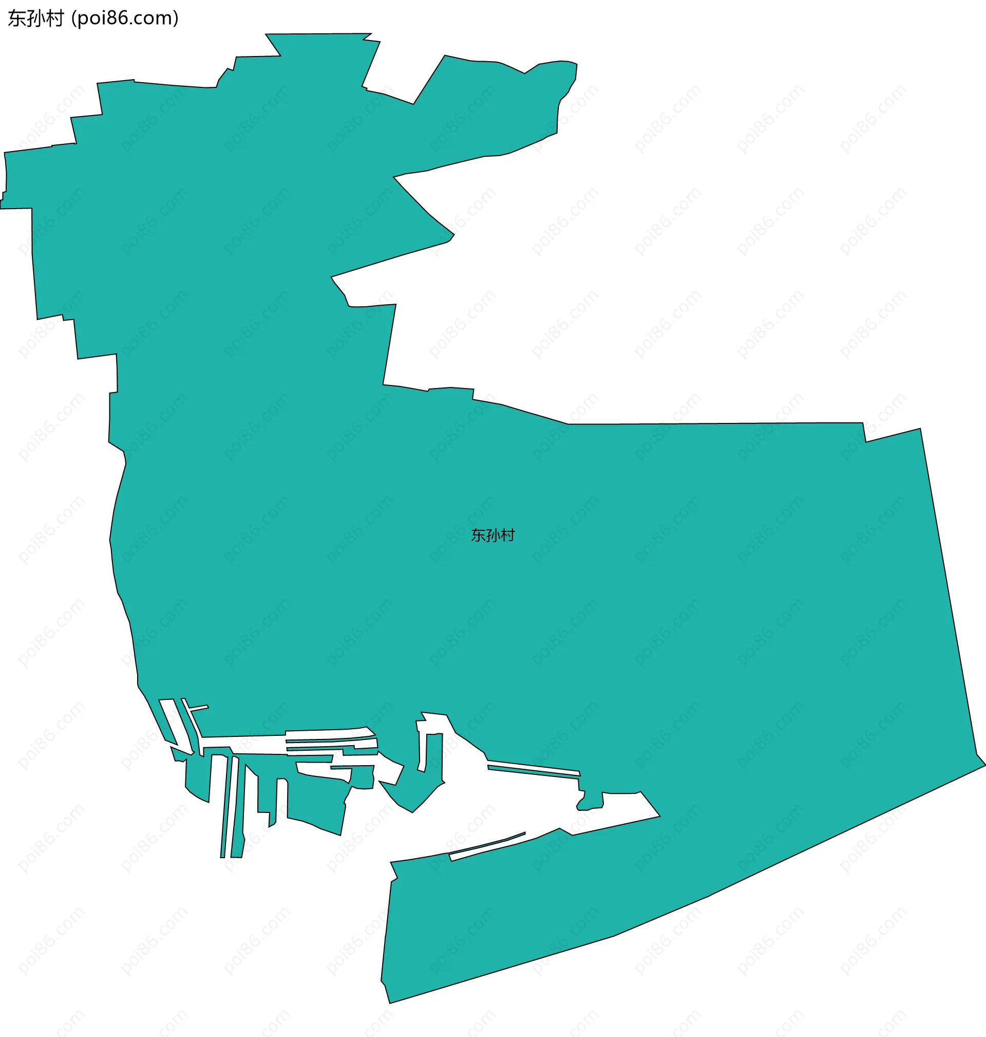 东孙村边界地图