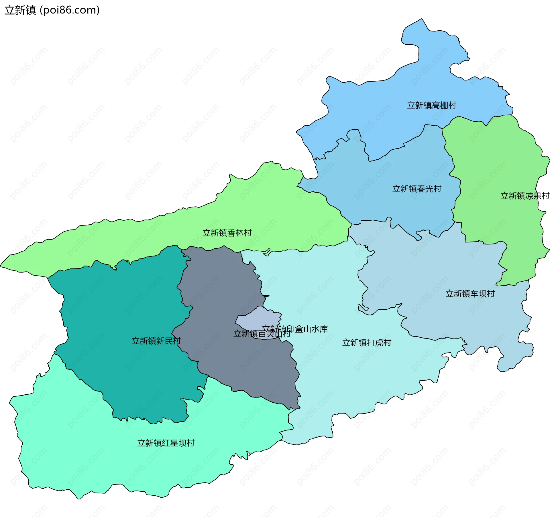 立新镇边界地图(五级行政区划)