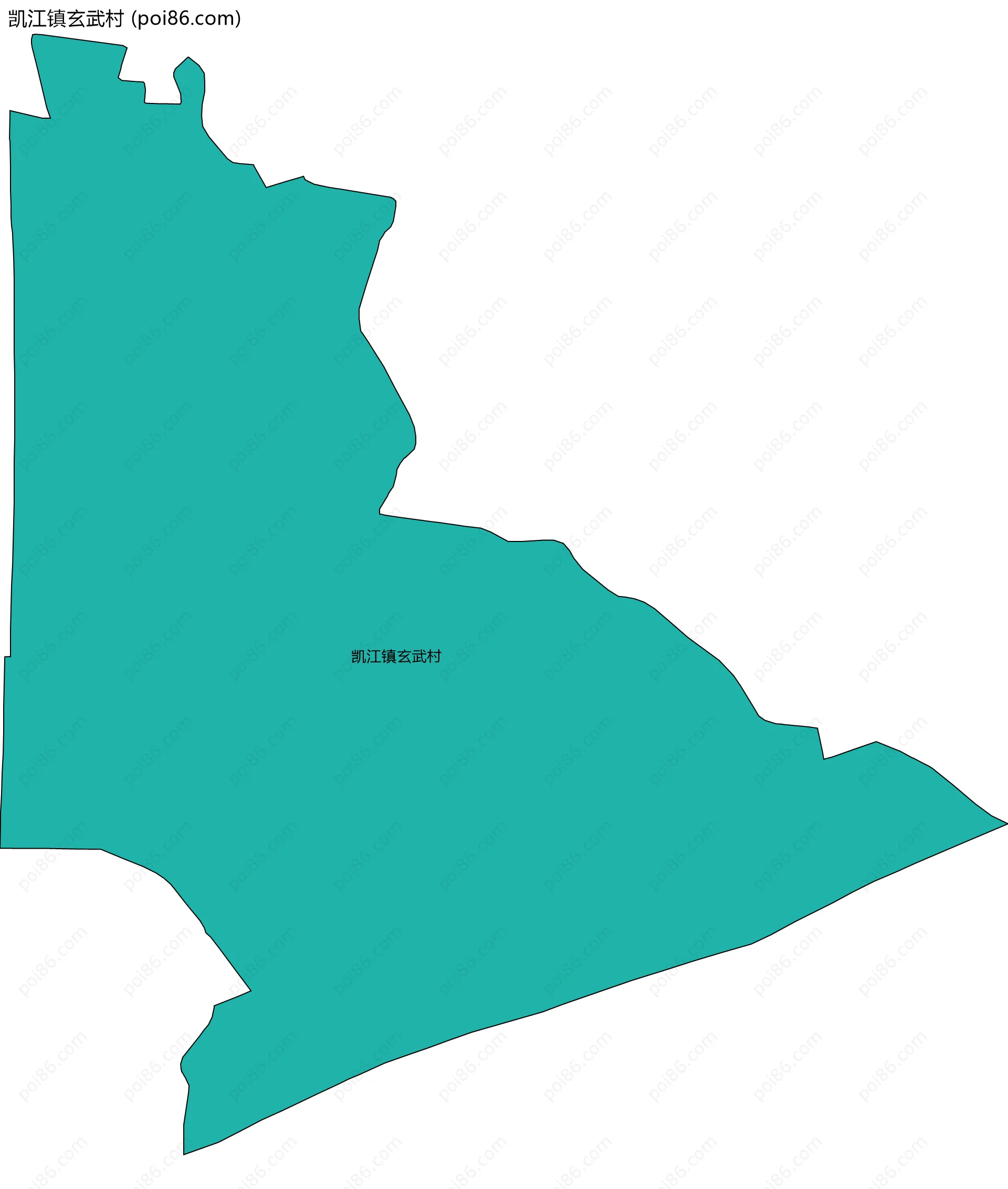 凯江镇玄武村边界地图