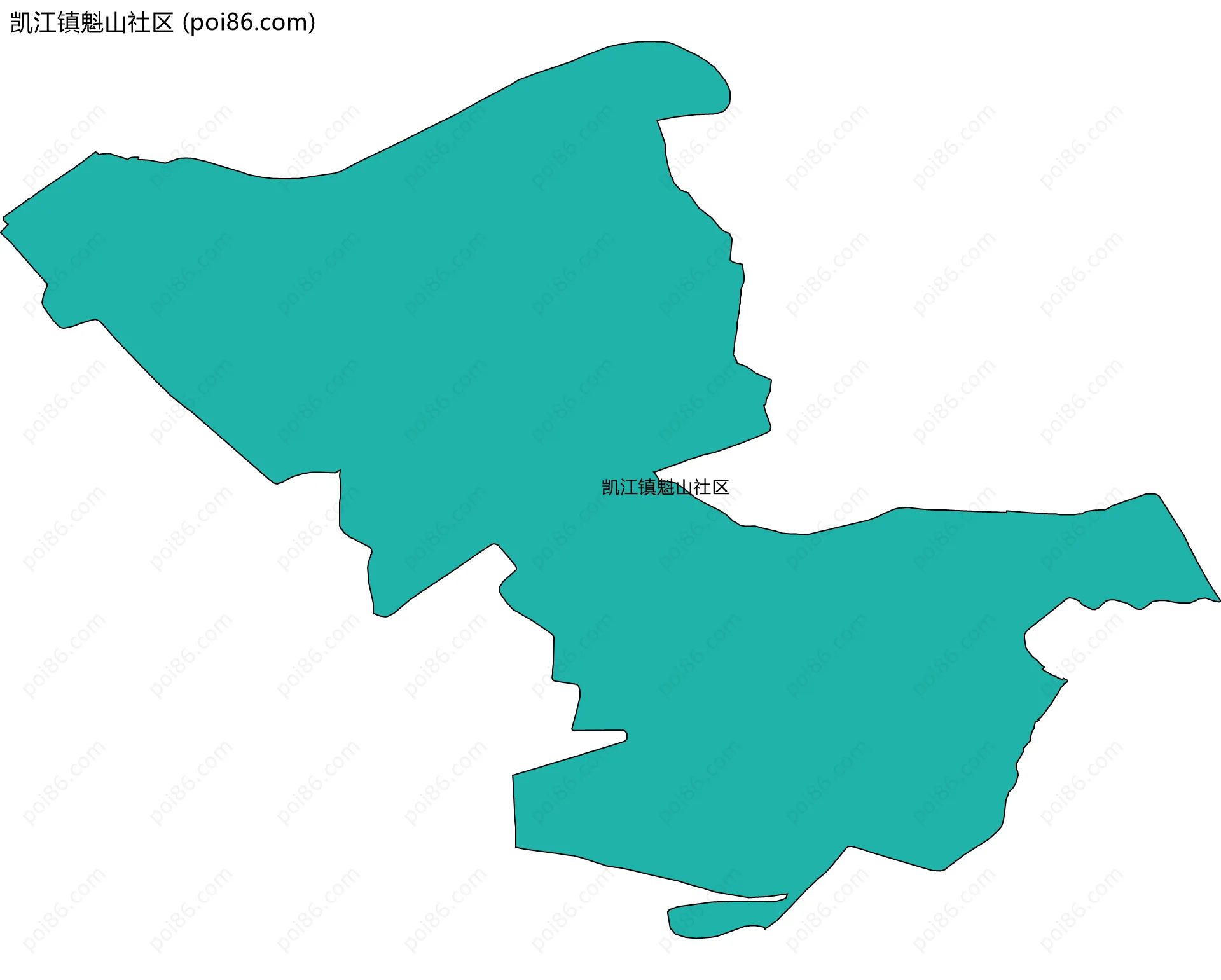 凯江镇魁山社区边界地图