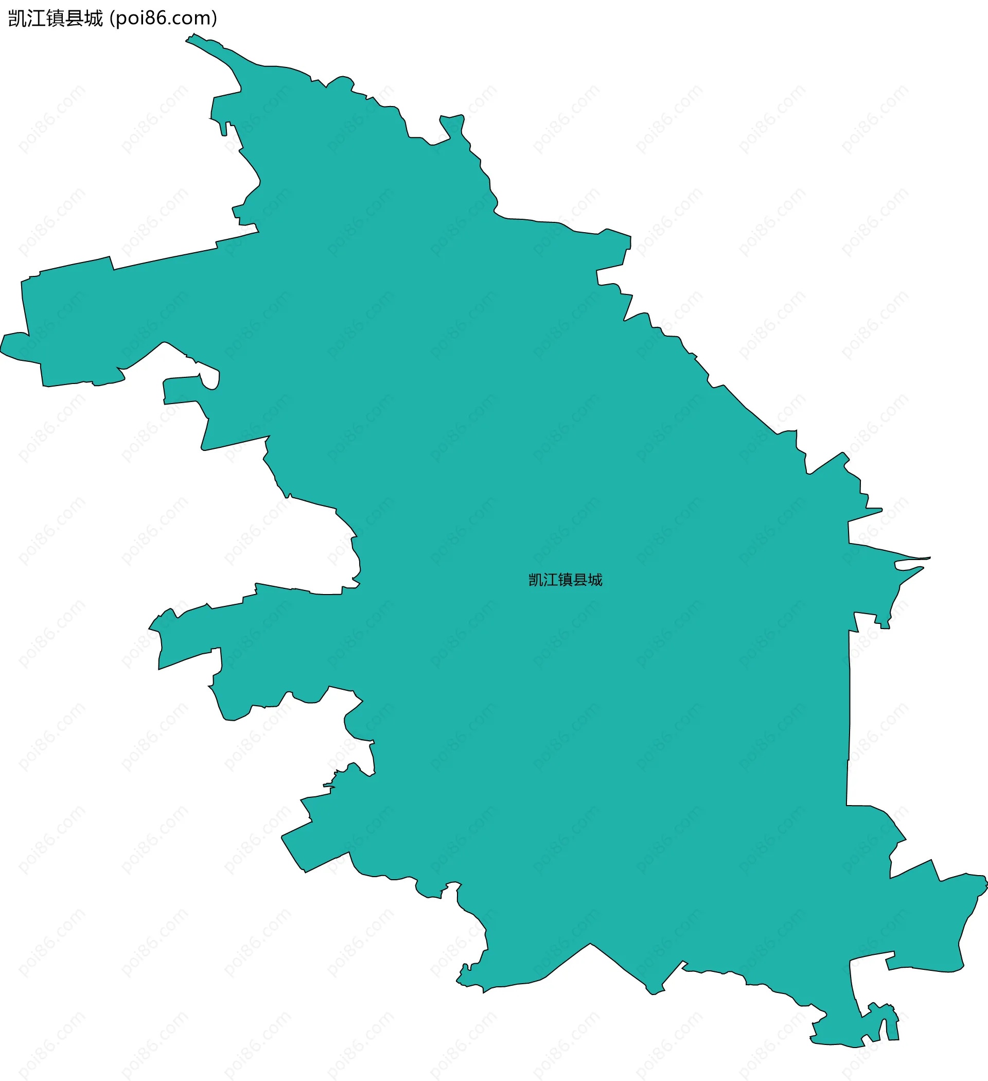 凯江镇县城边界地图