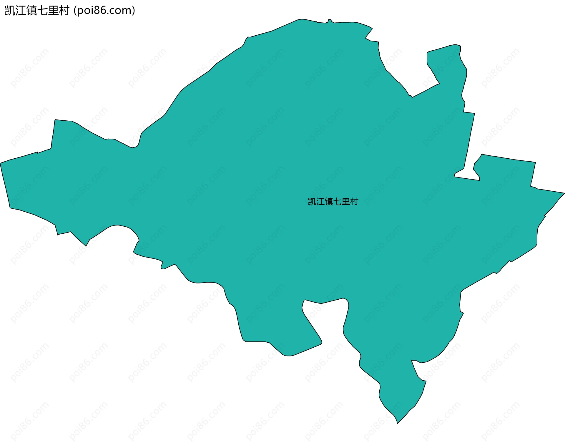 凯江镇七里村边界地图