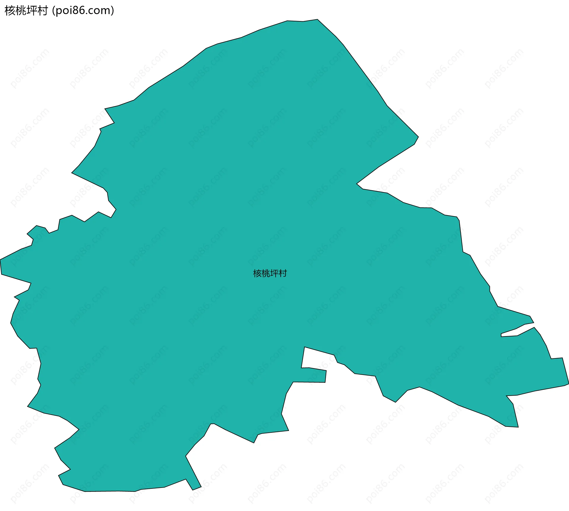 核桃坪村边界地图