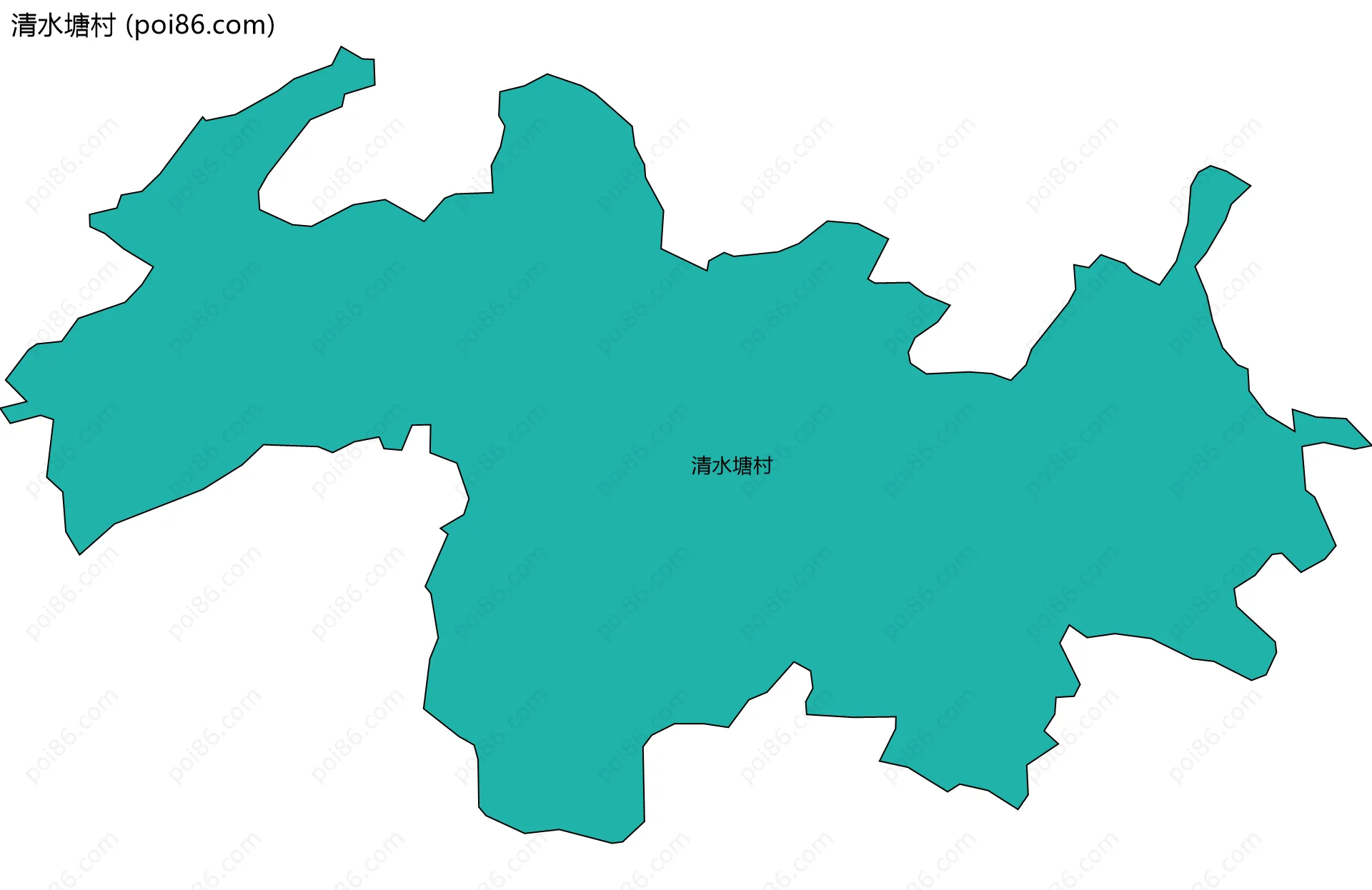 清水塘村边界地图