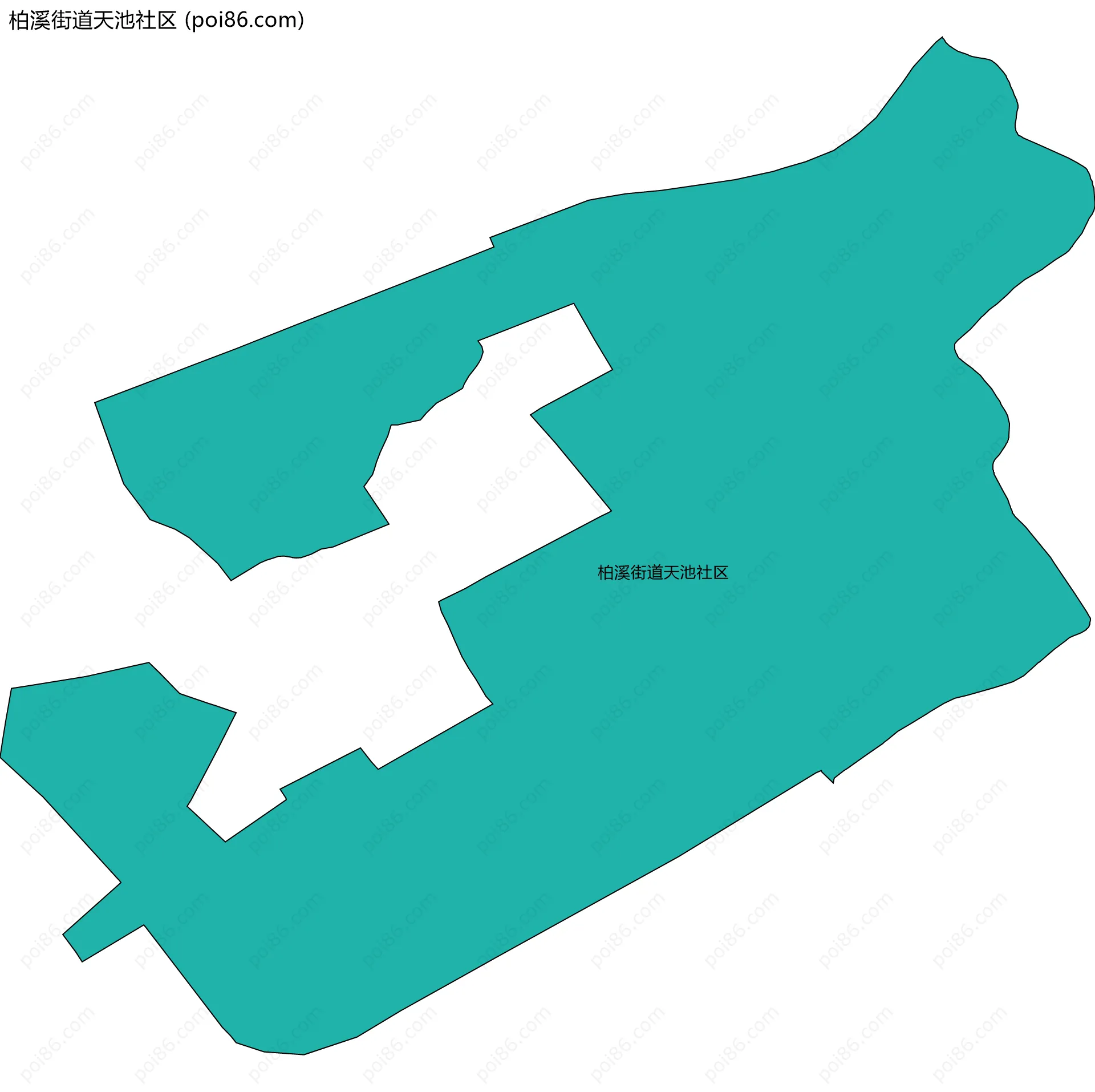 柏溪街道天池社区边界地图