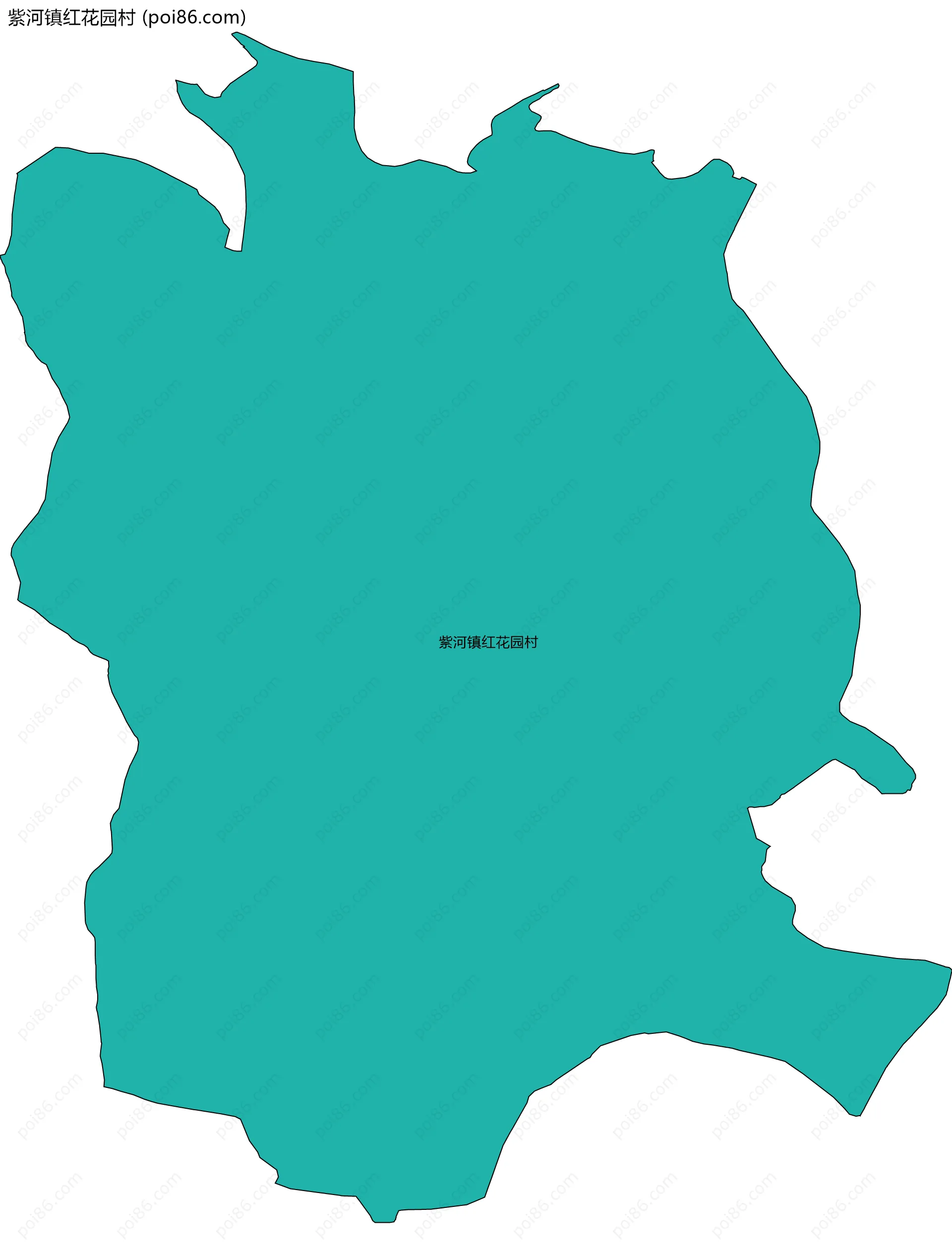 紫河镇红花园村边界地图