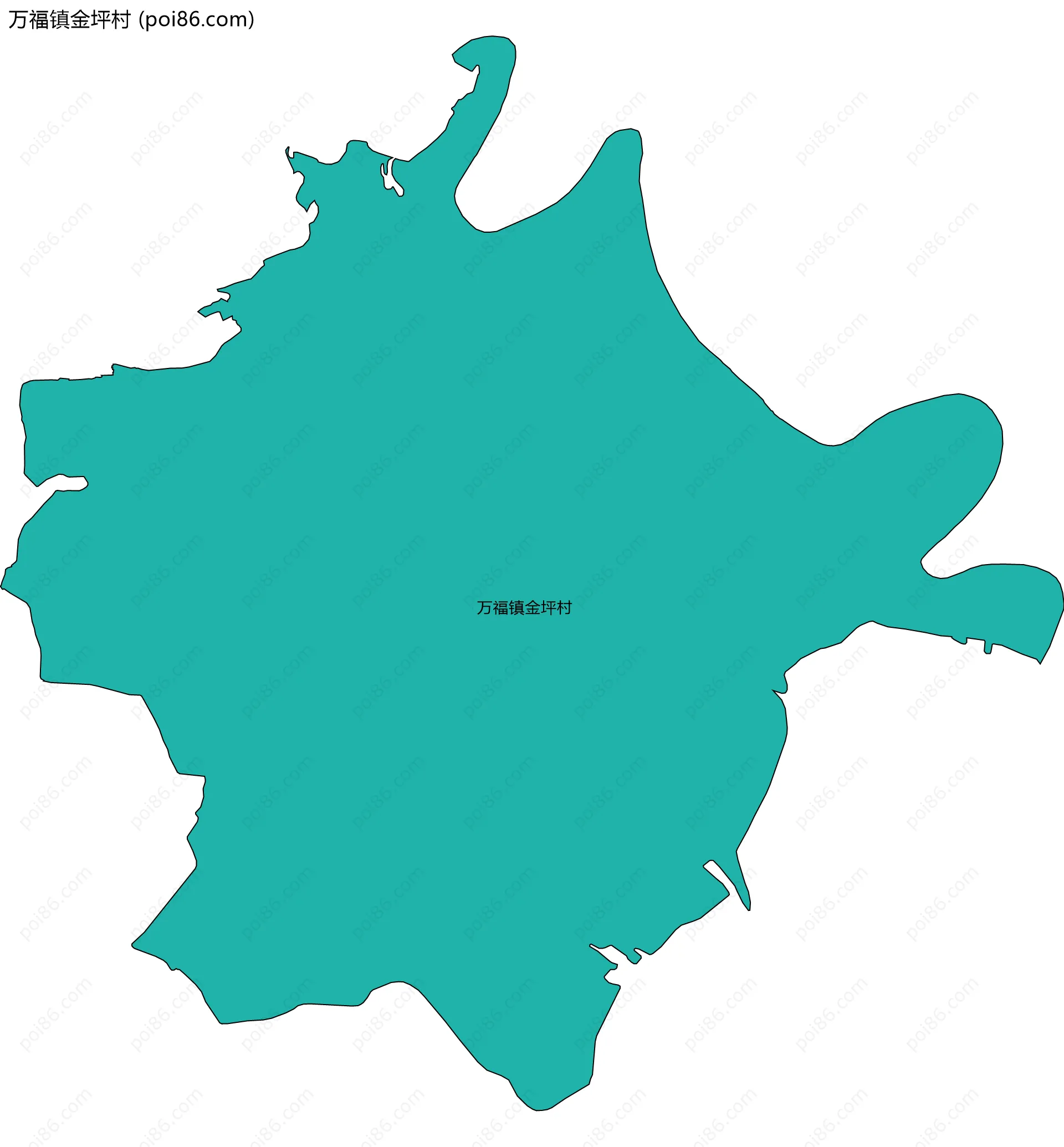 万福镇金坪村边界地图