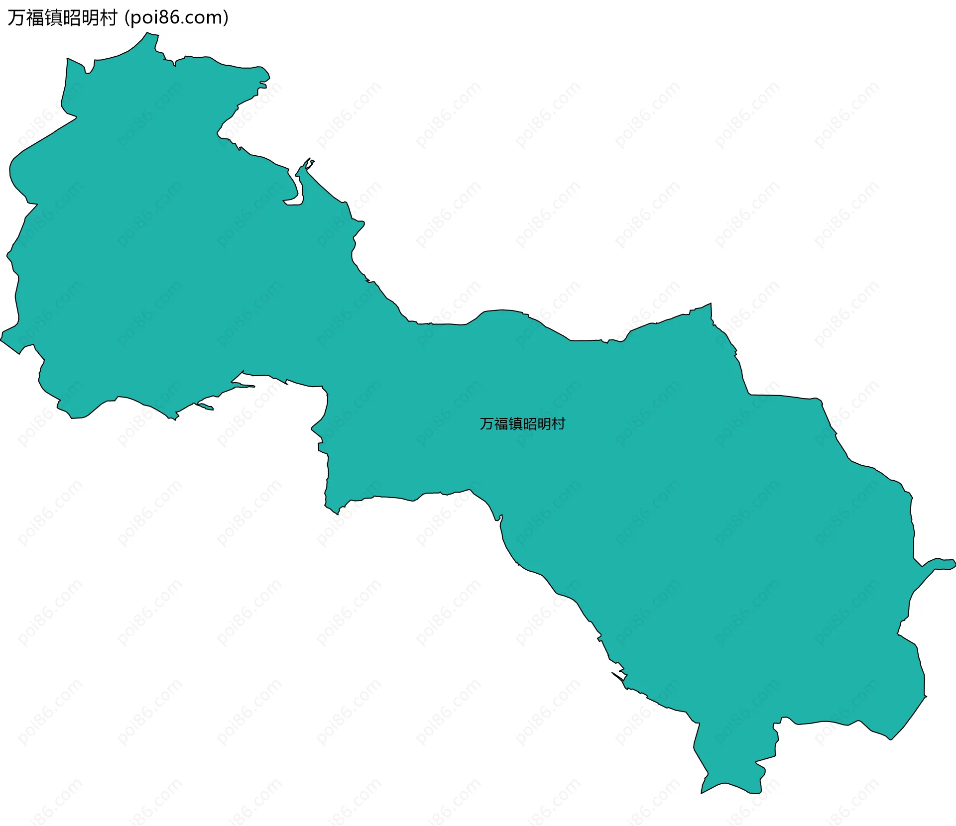 万福镇昭明村边界地图