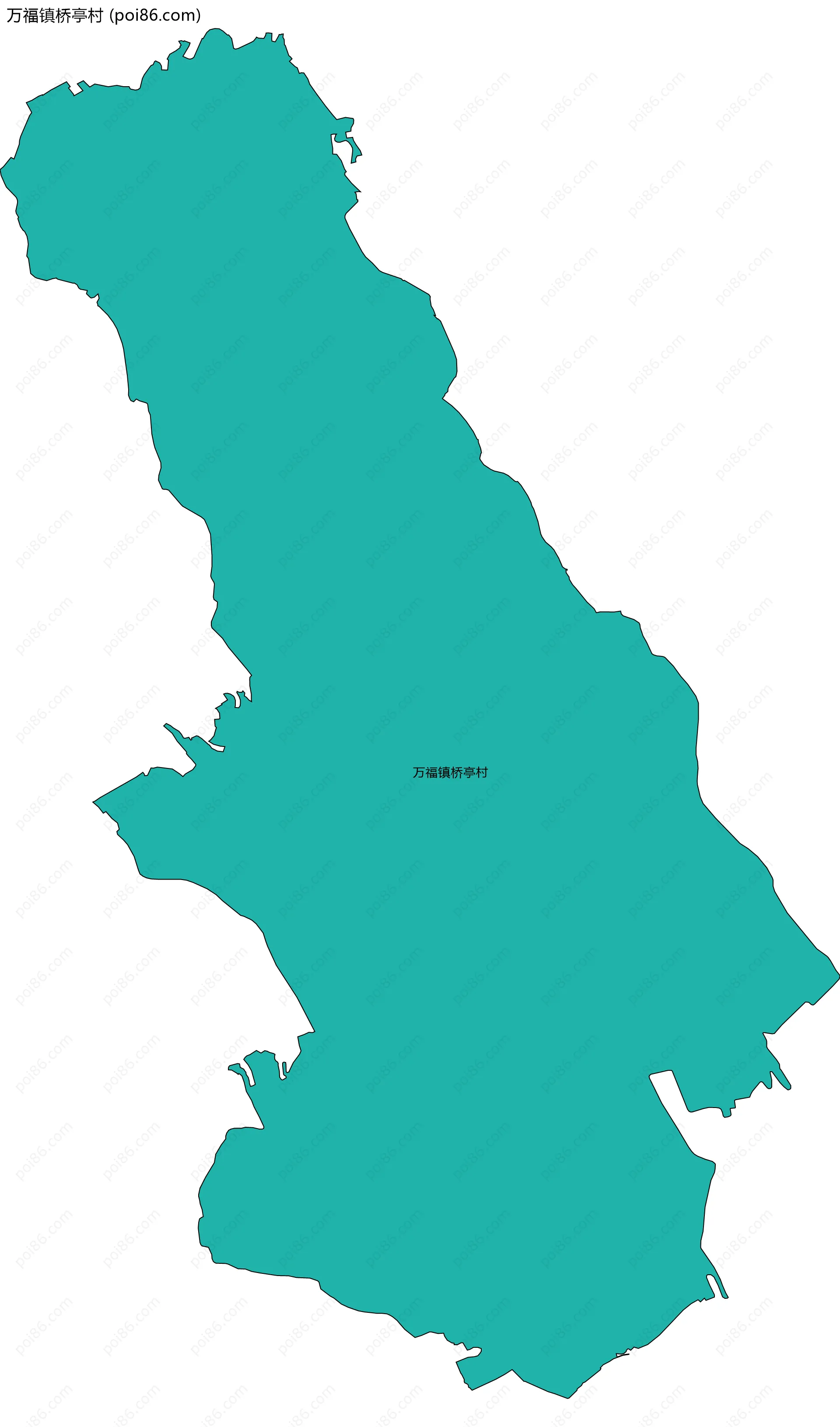 万福镇桥亭村边界地图