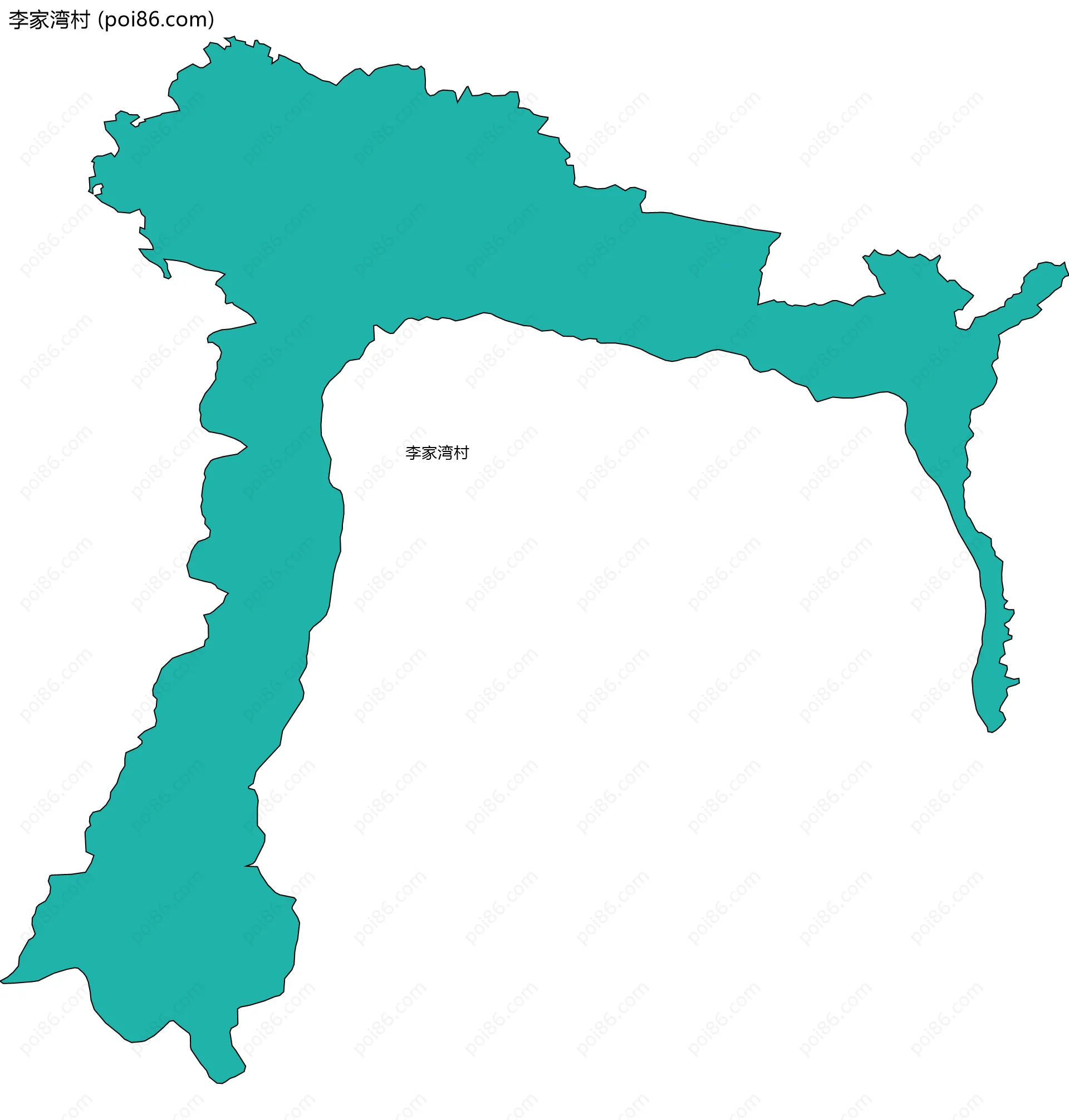 李家湾村边界地图