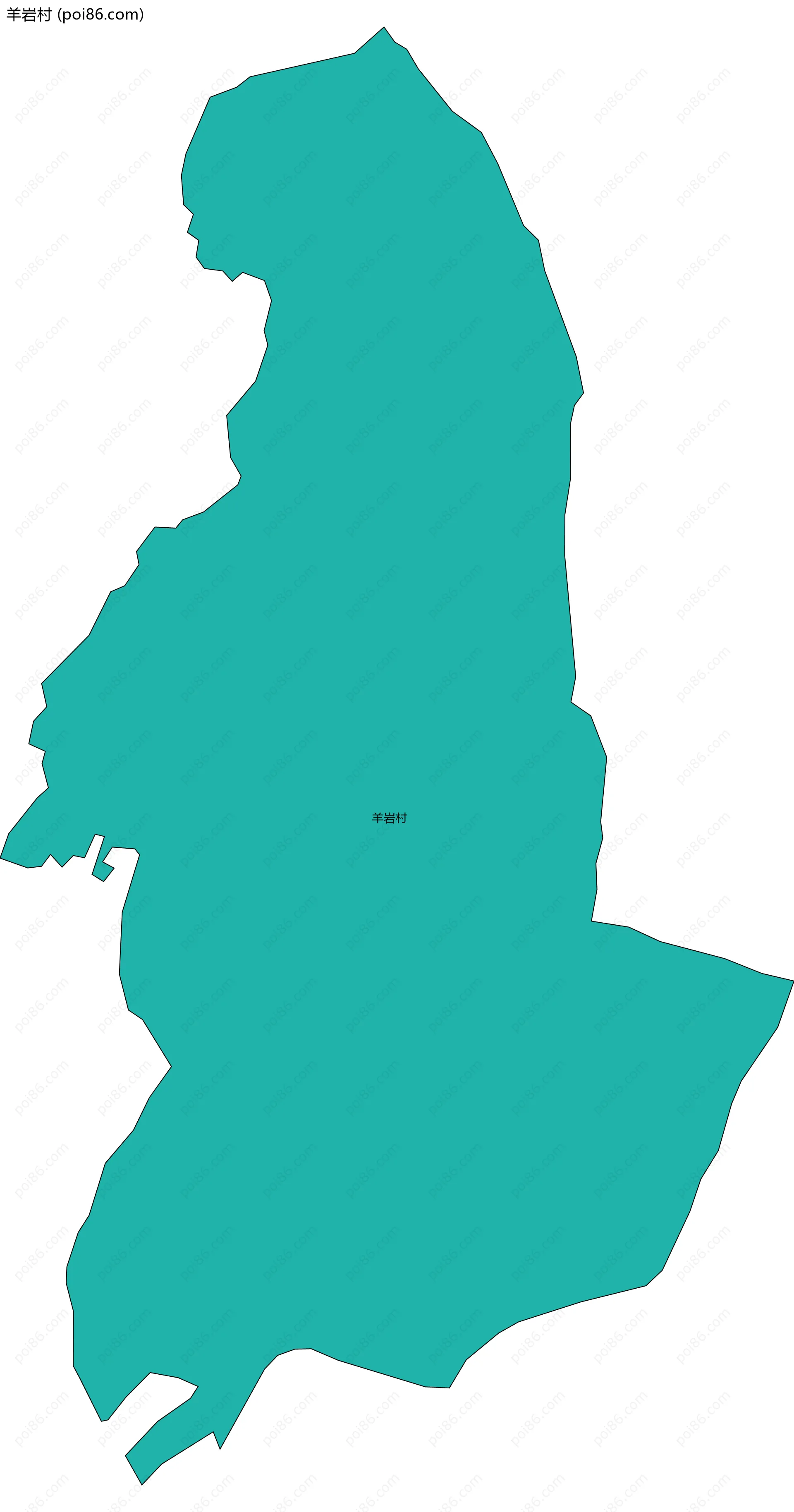 羊岩村边界地图