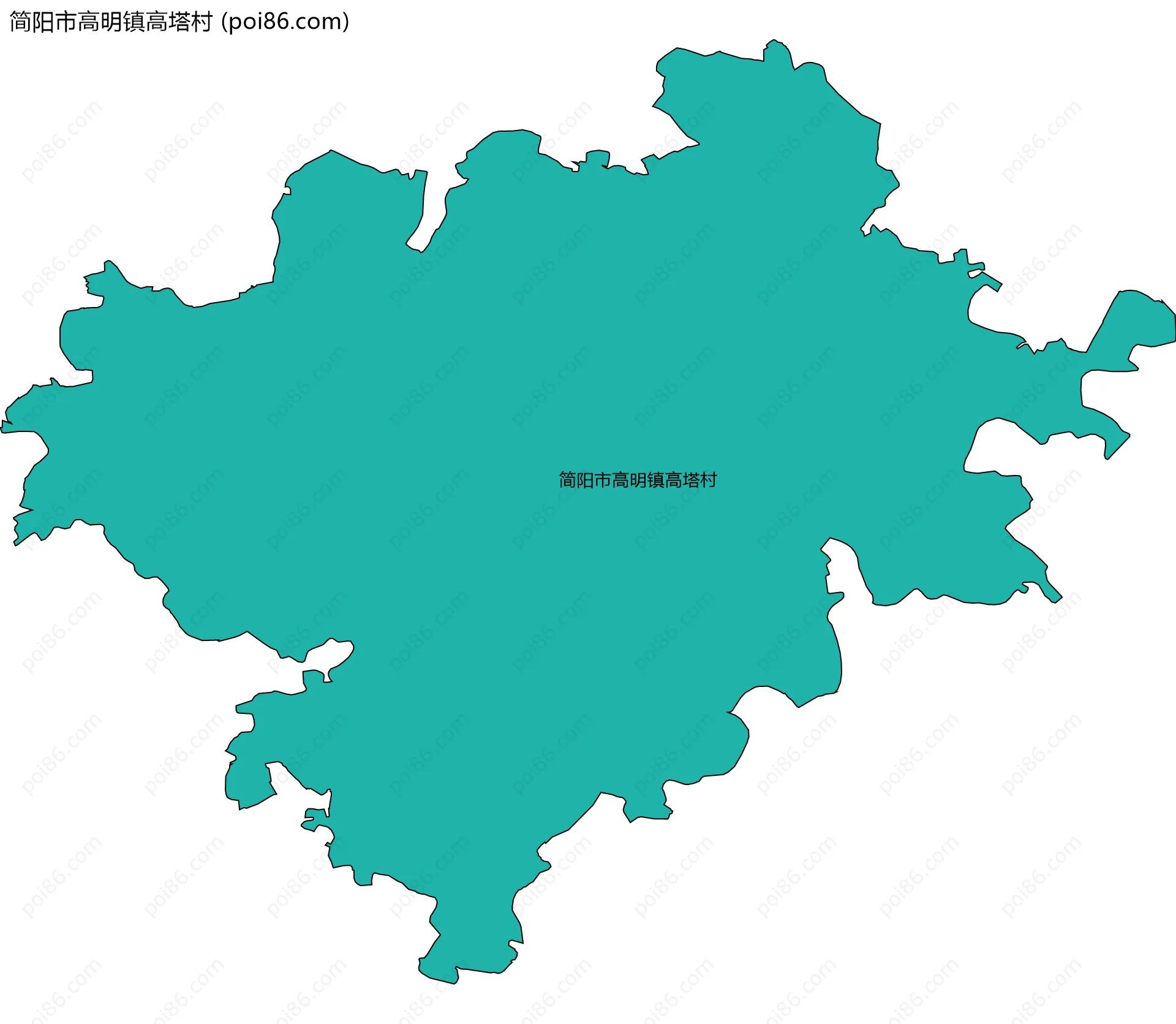 简阳市高明镇高塔村边界地图