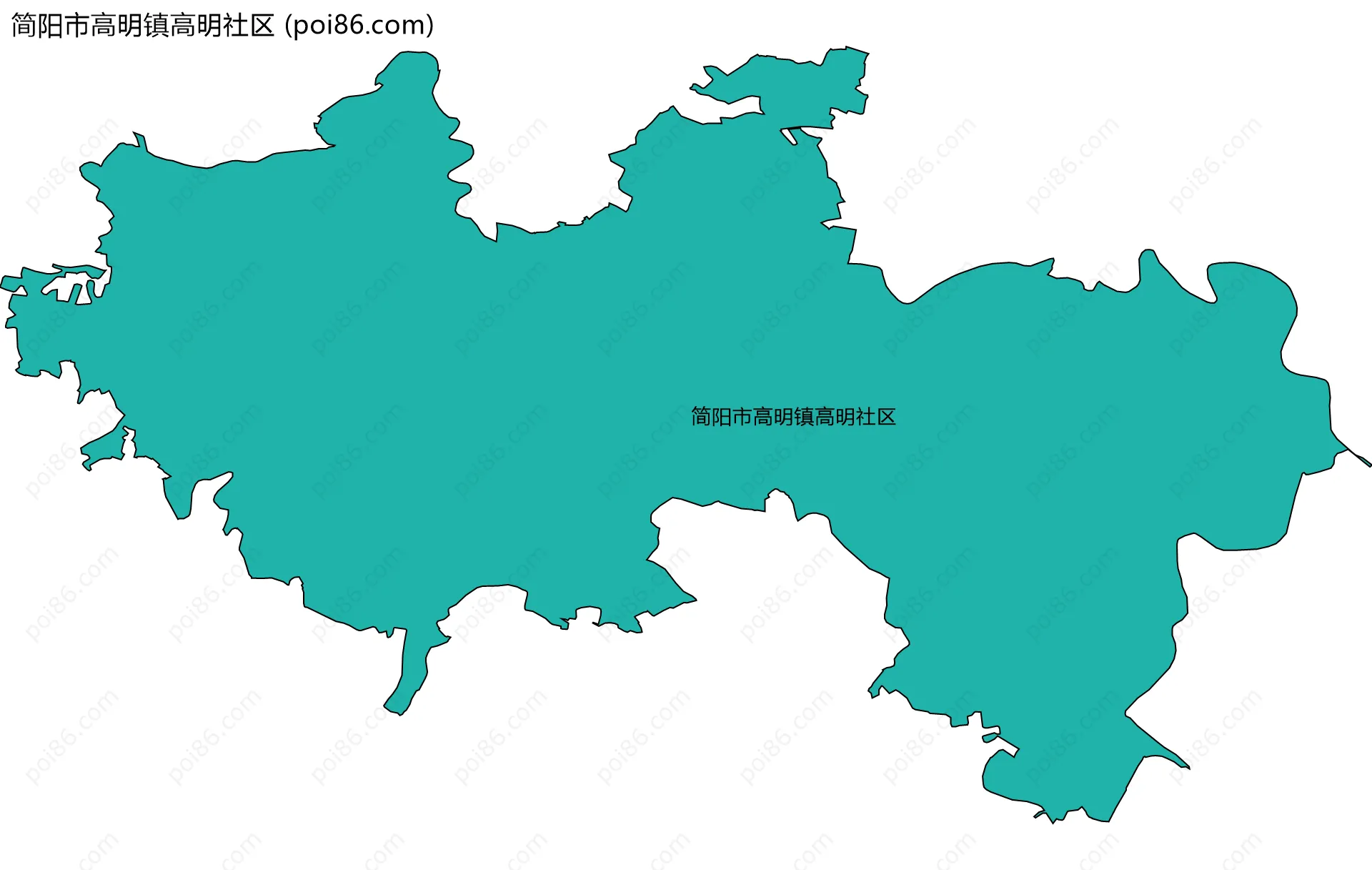 简阳市高明镇高明社区边界地图