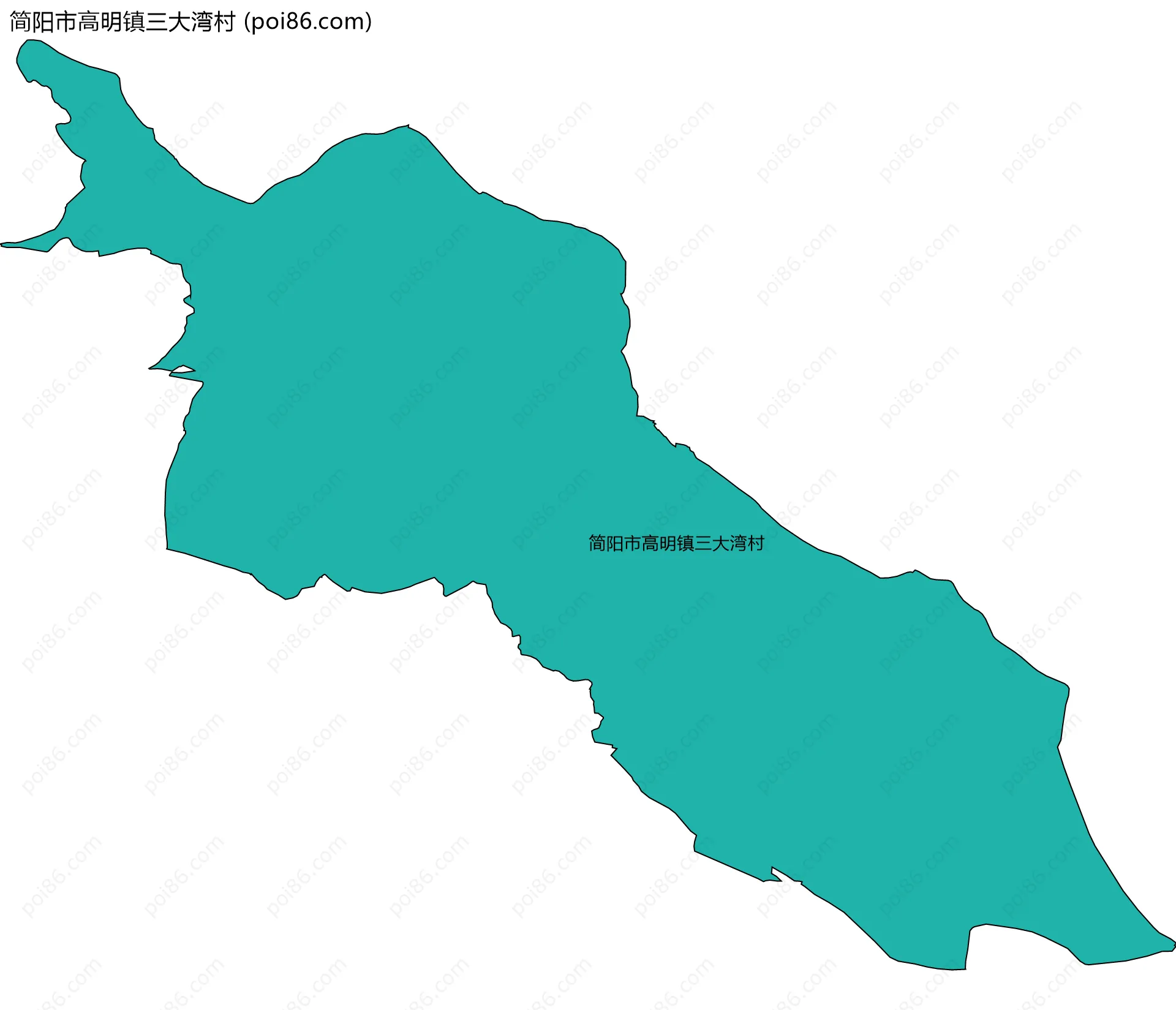 简阳市高明镇三大湾村边界地图