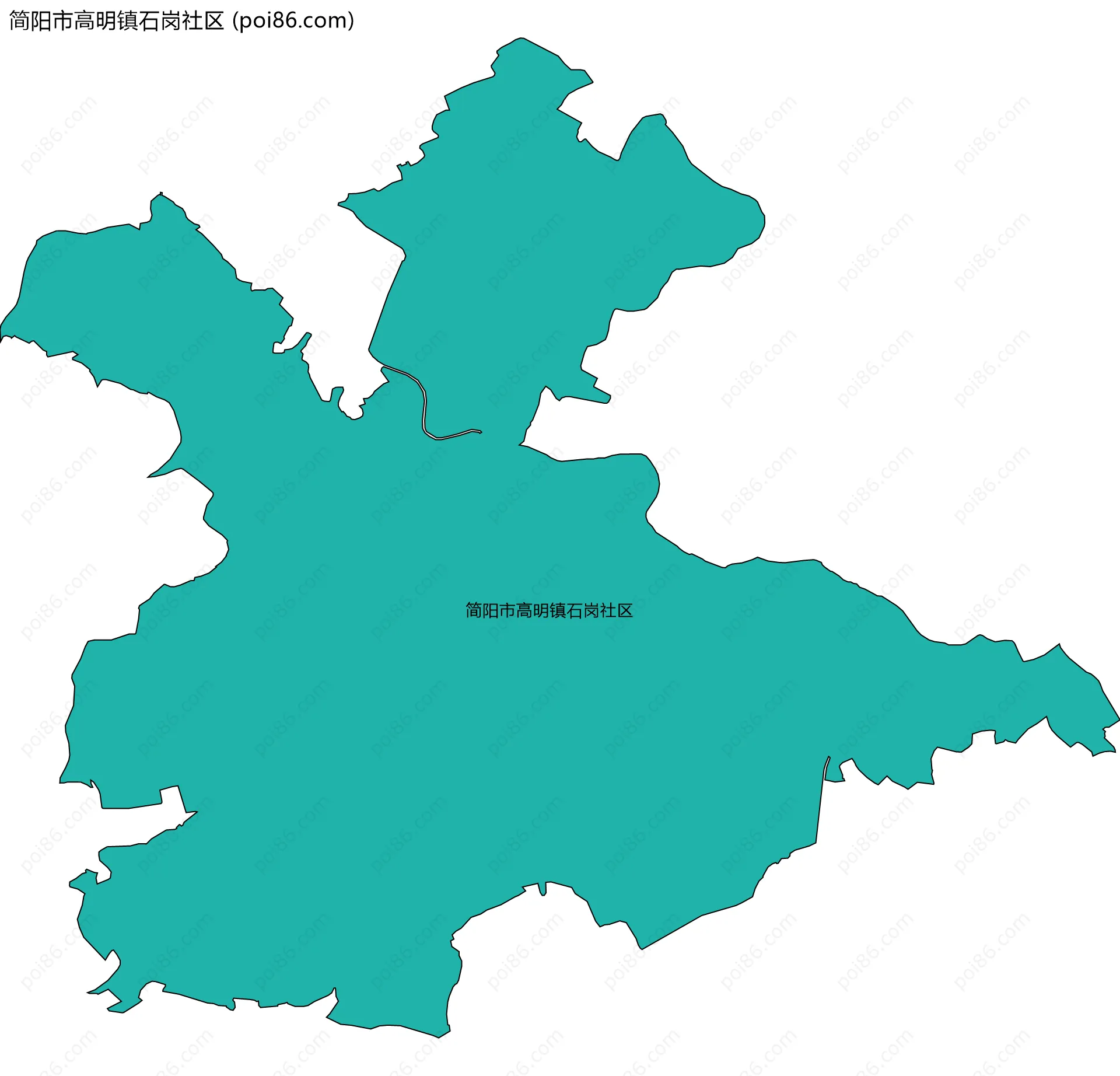 简阳市高明镇石岗社区边界地图